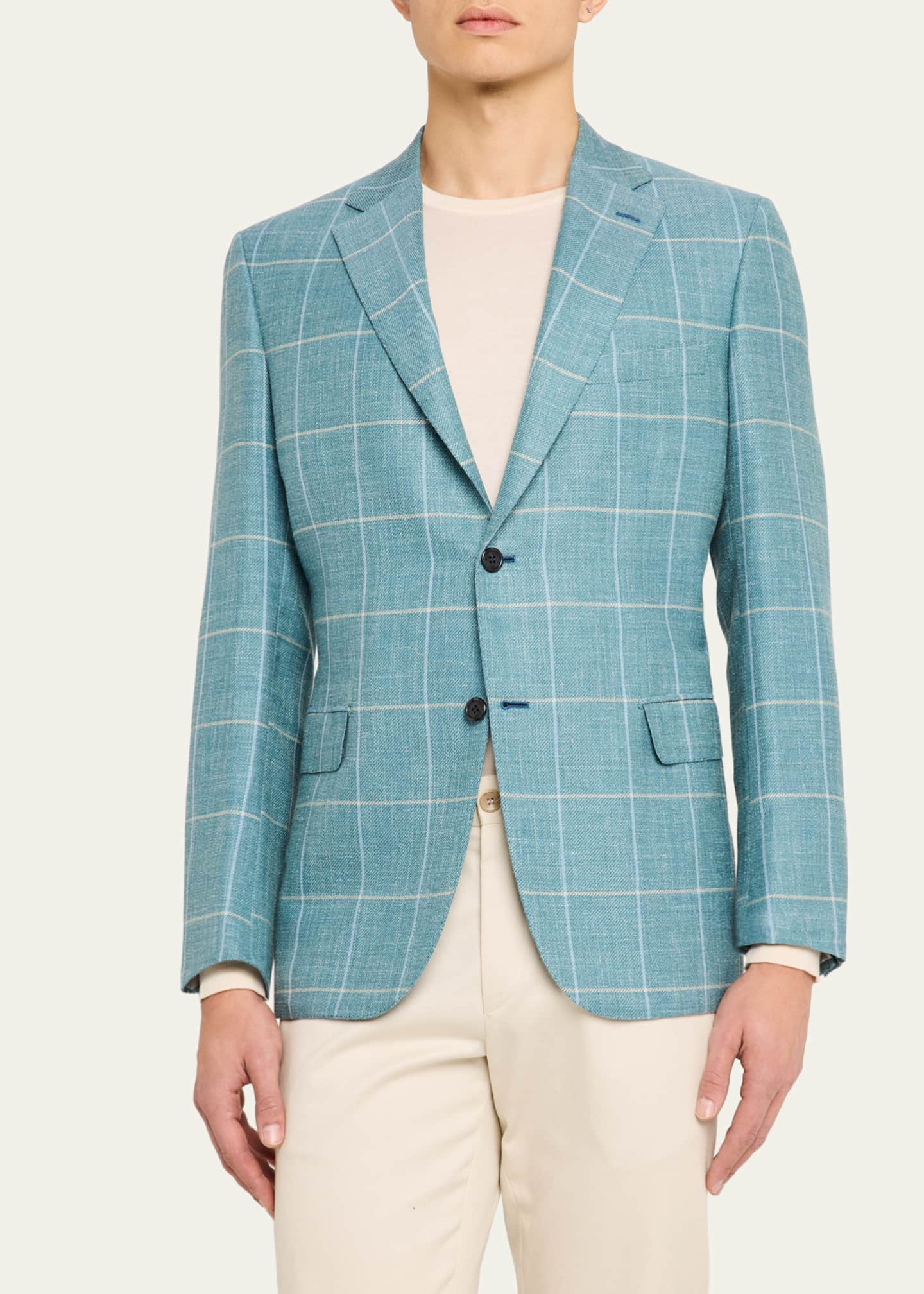 Brioni Men's Windowpane Sport Coat Image 4 of 8