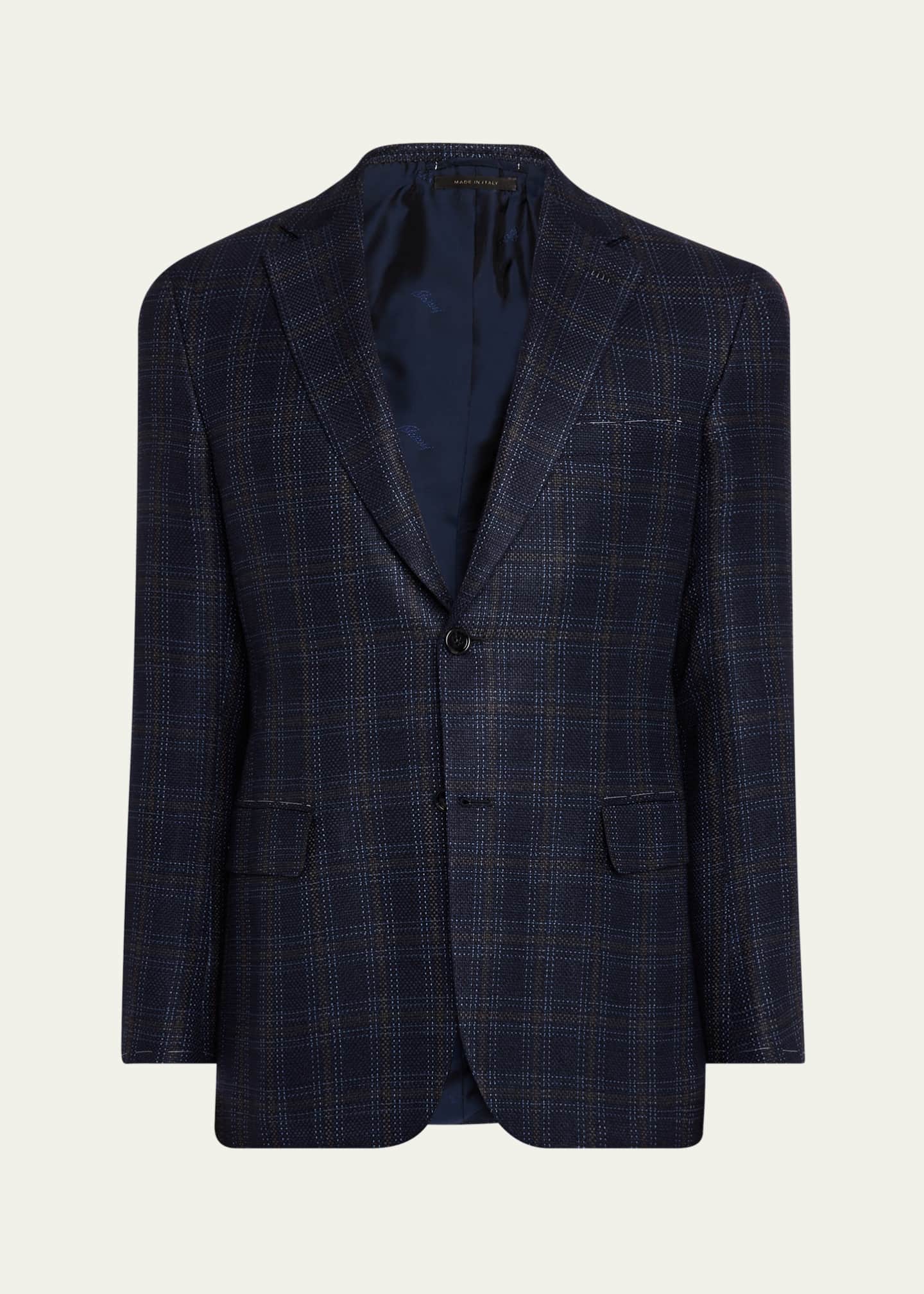 Brioni Men's Enlarged Check Sport Coat Image 1 of 7