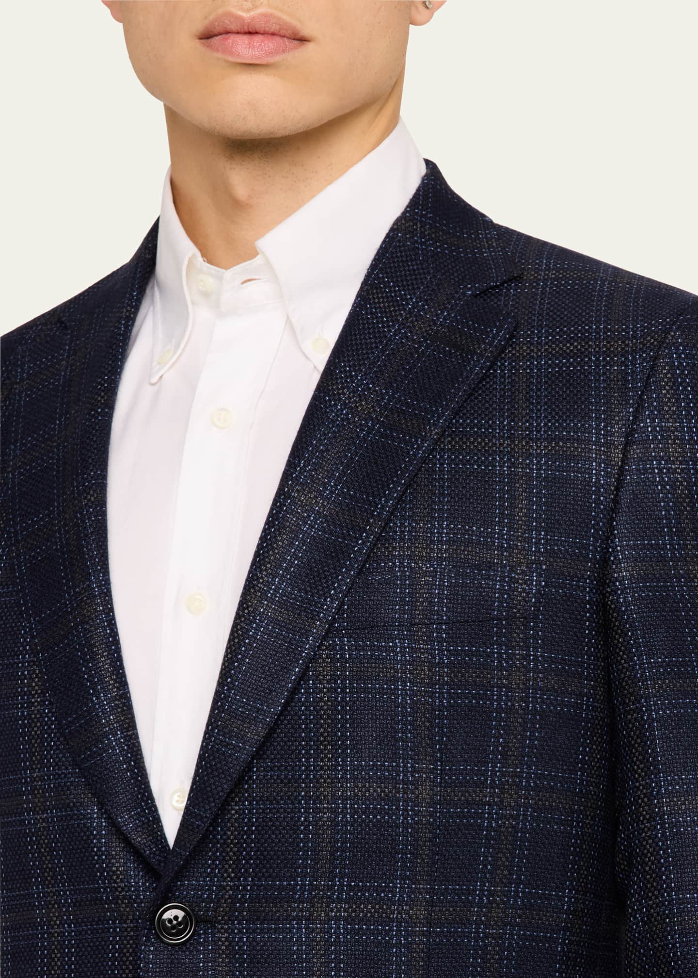 Brioni Men's Enlarged Check Sport Coat Image 5 of 7
