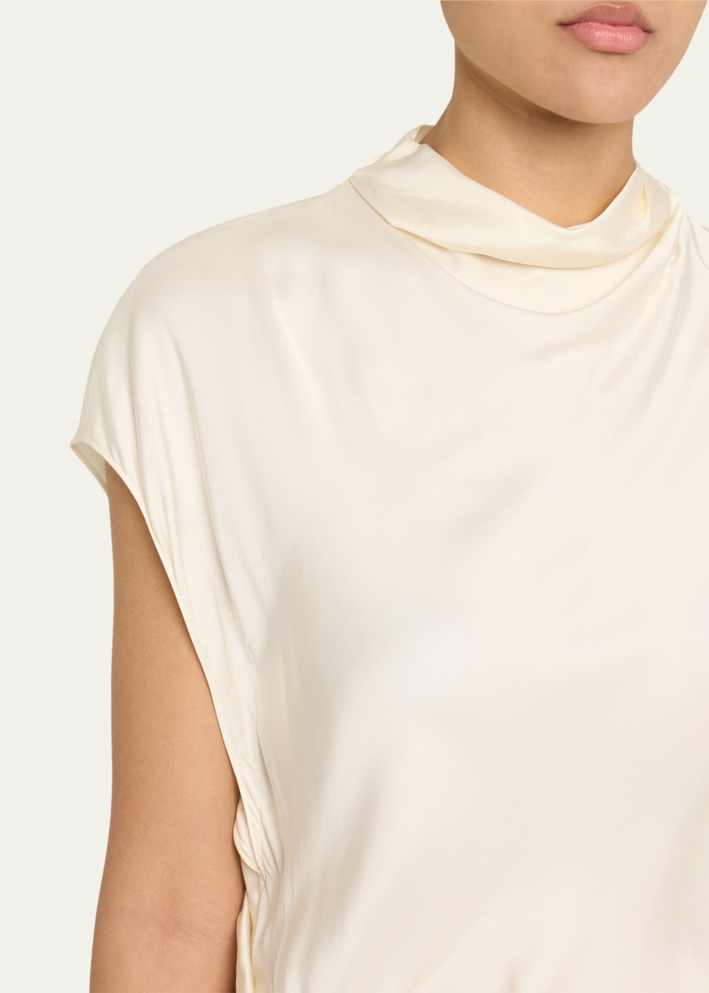 A.L.C. Alma Draped Satin Midi Dress Image 5 of 5