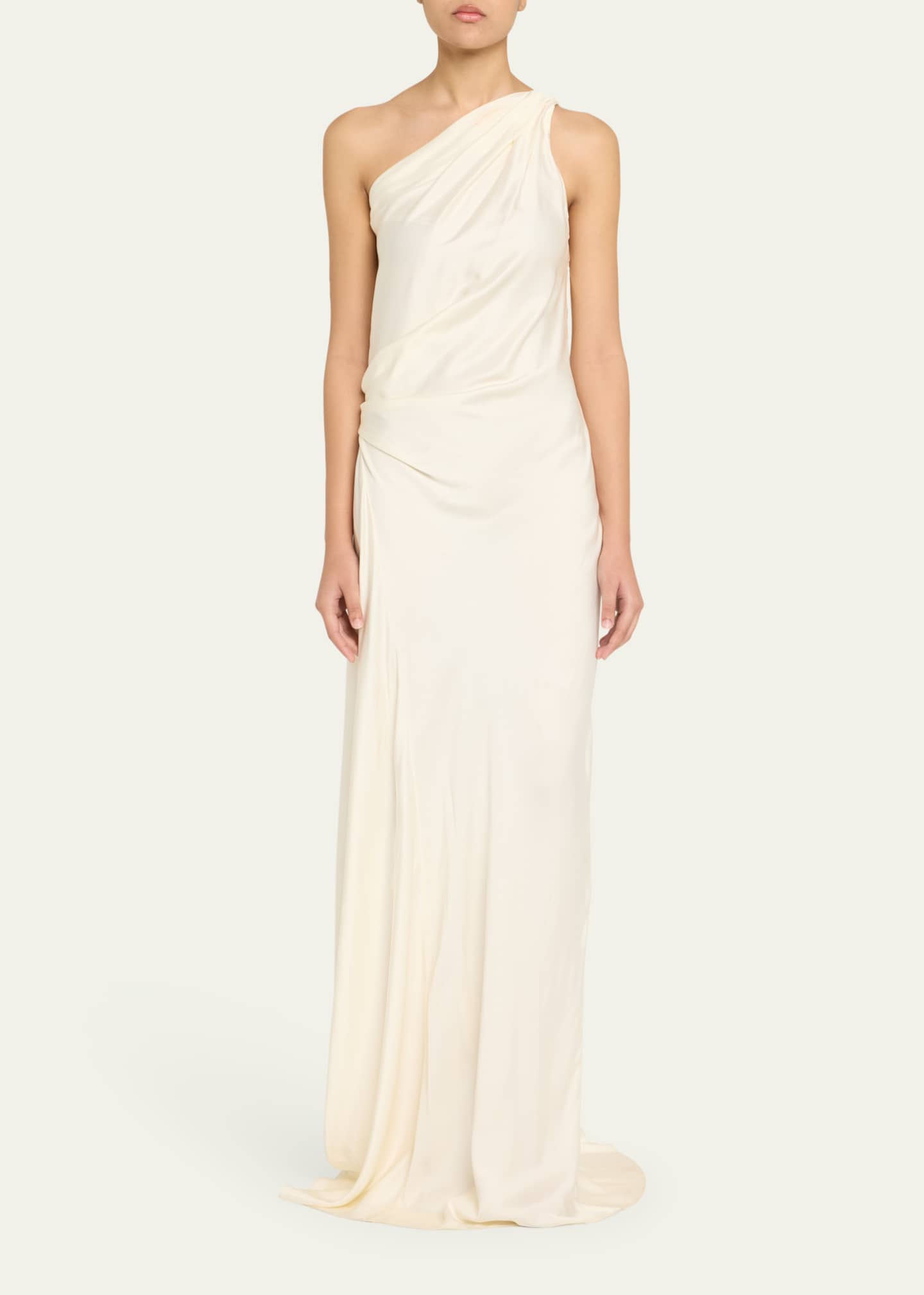 Aster One-Shoulder Satin Gown