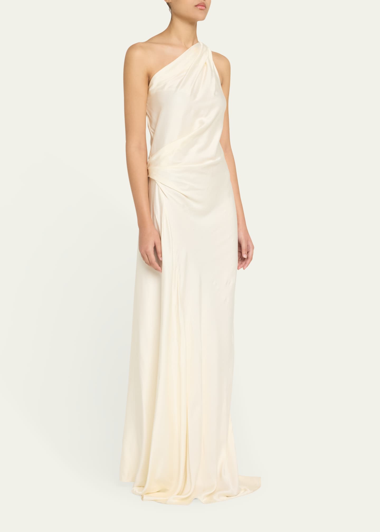 Aster One-Shoulder Satin Gown