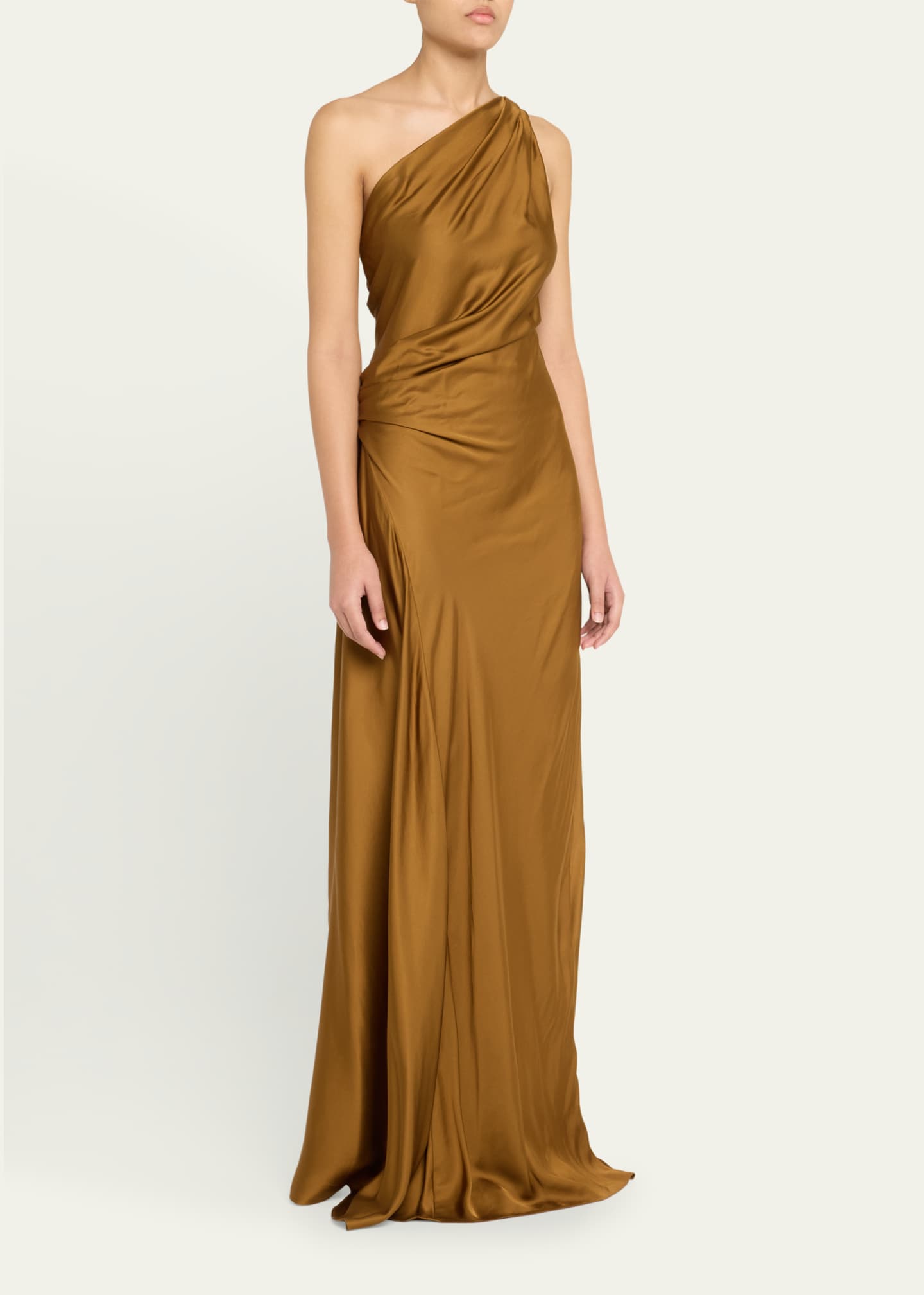 A.L.C. Aster One-Shoulder Satin Gown Image 4 of 5