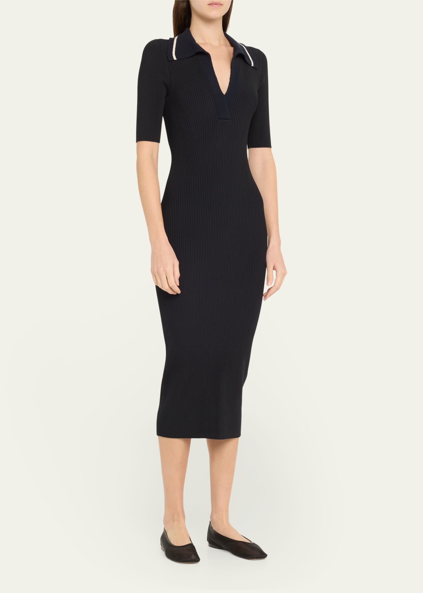 A.L.C. Darcy Stripe Bodycon Midi Dress Image 4 of 5