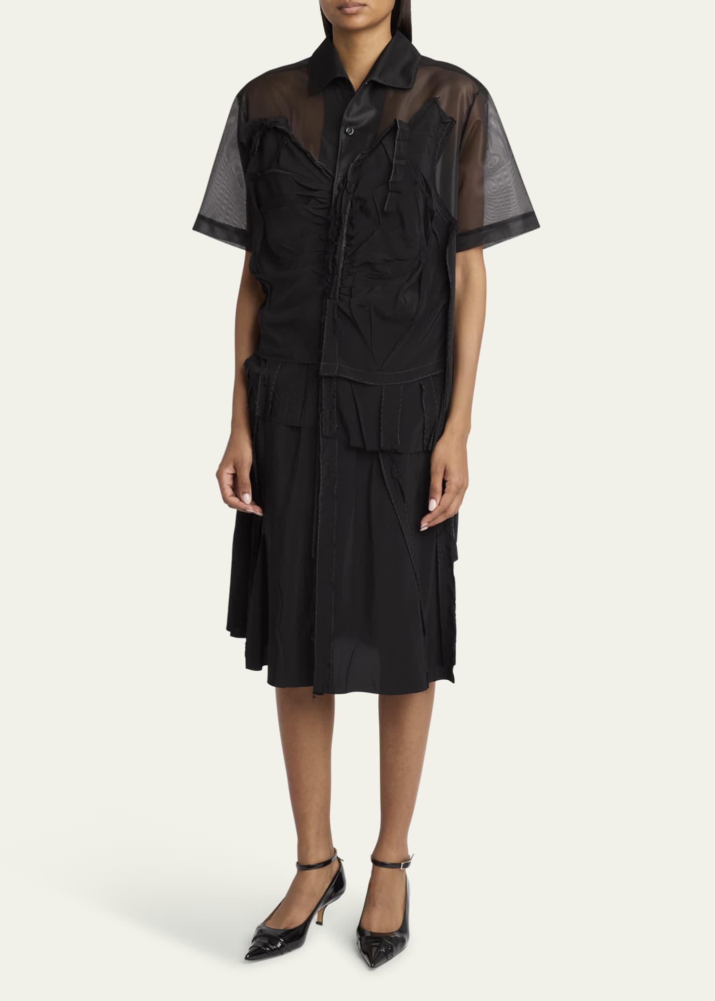 Maison Margiela Deconstructed Button Down Midi Dress Image 2 of 5