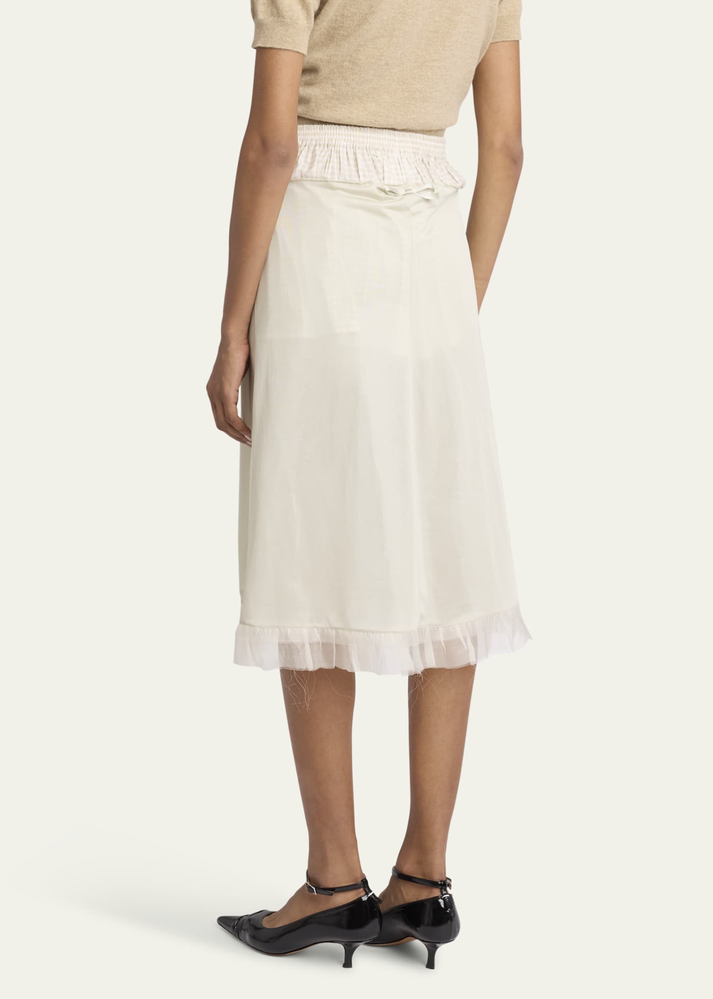 Maison Margiela Check Hybrid Midi Skirt Image 3 of 5