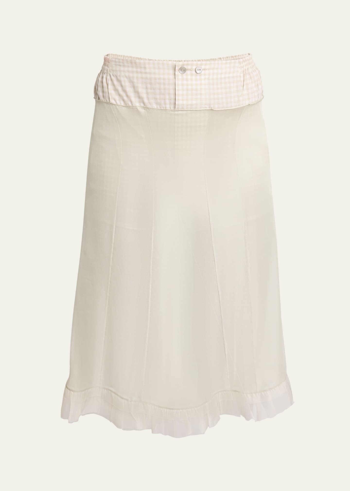 Maison Margiela Check Hybrid Midi Skirt Image 1 of 5