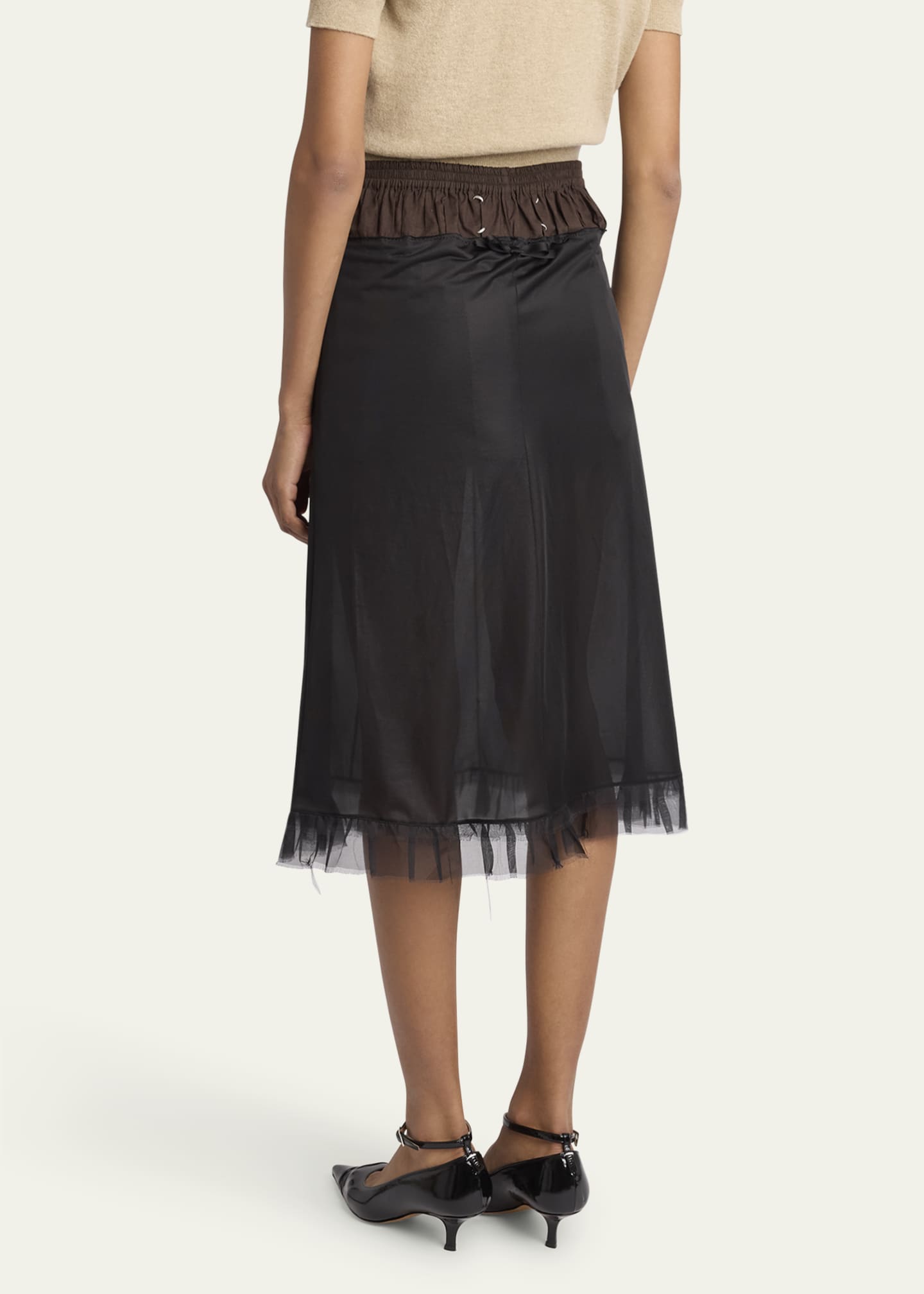 Maison Margiela Hybrid Colorblock Midi Skirt Image 3 of 5