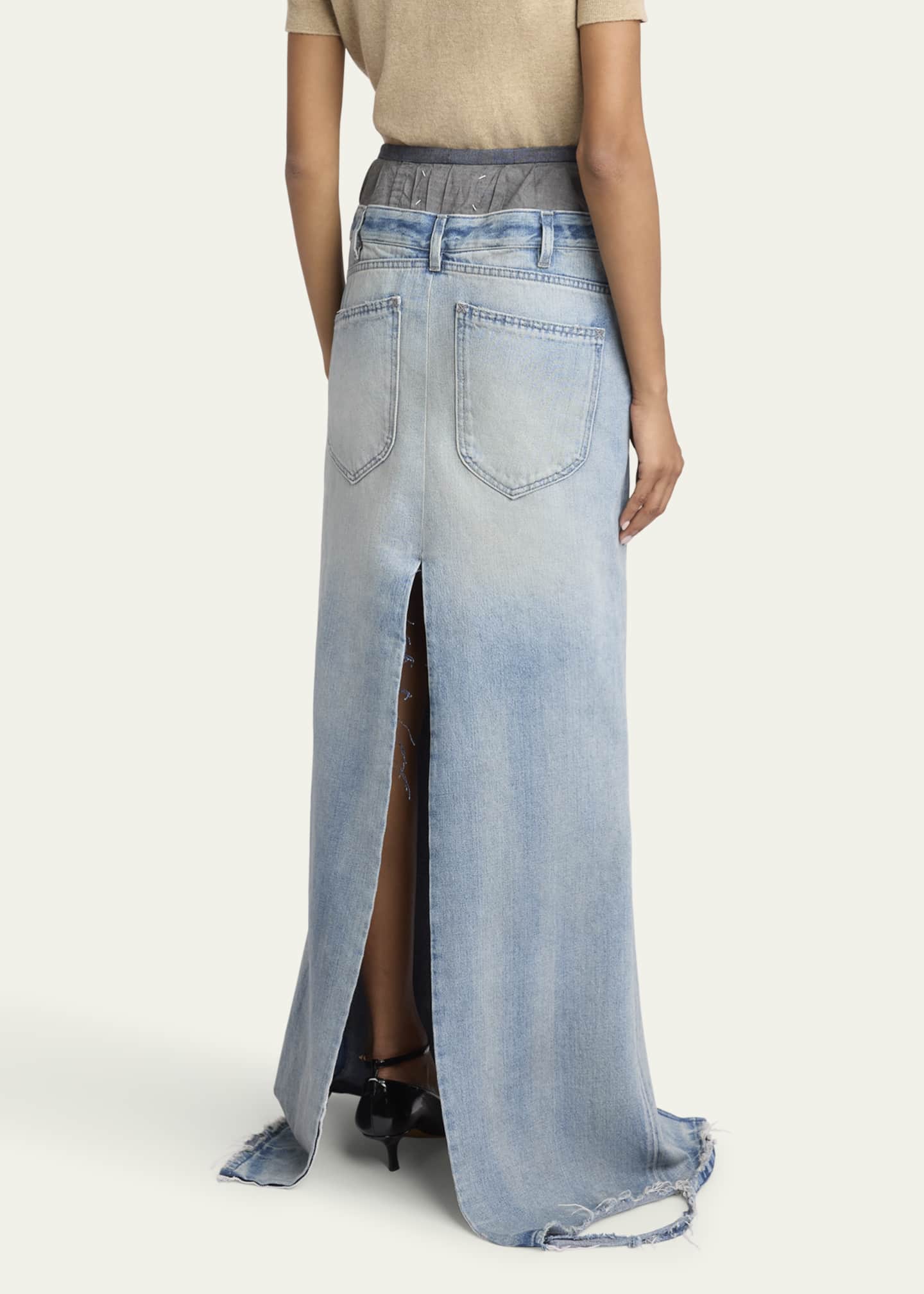 Maison Margiela Long Hybrid Denim Skirt Image 3 of 5