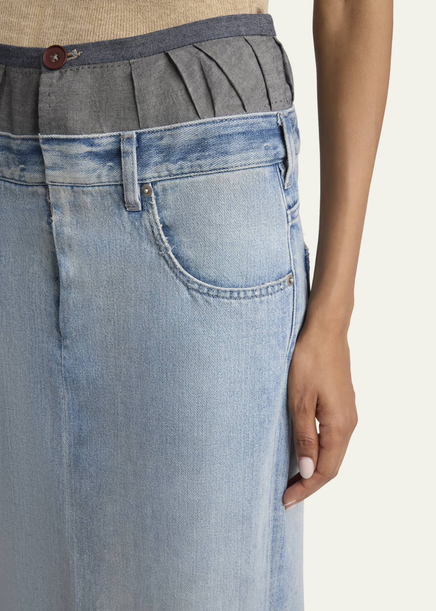 Maison Margiela Long Hybrid Denim Skirt Image 5 of 5