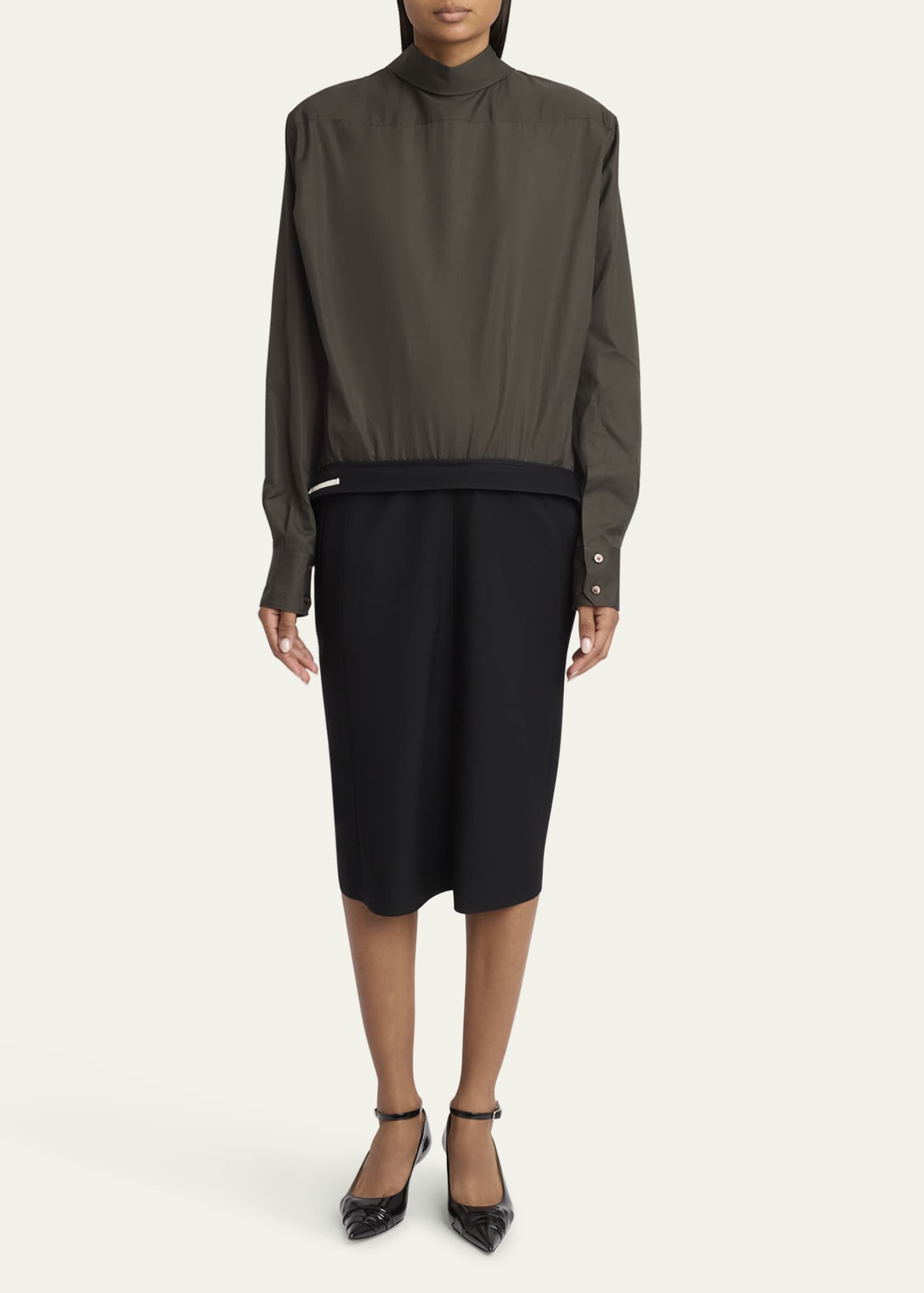 Maison Margiela Hybrid Backward Wool Midi Dress Image 2 of 5
