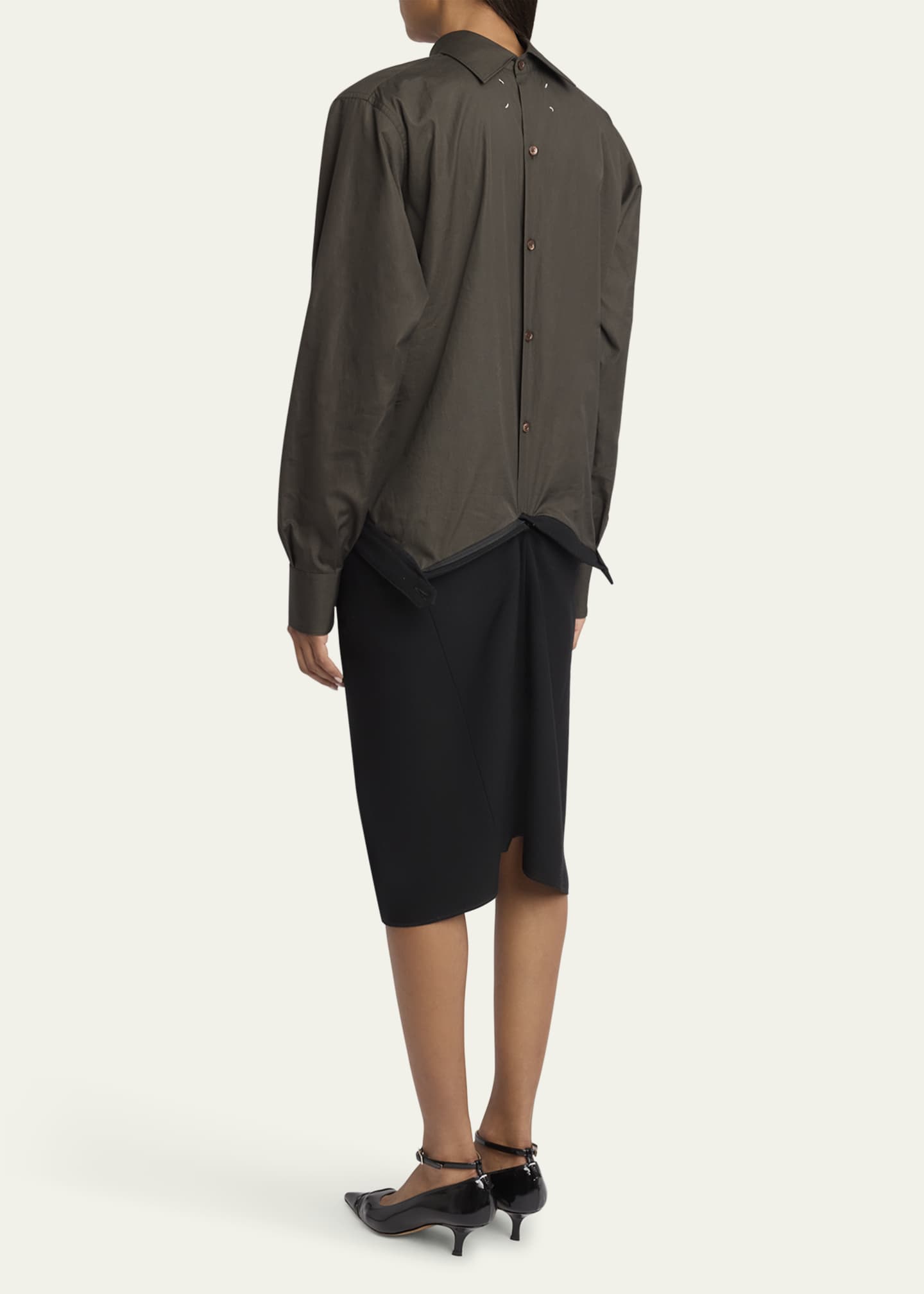Maison Margiela Hybrid Backward Wool Midi Dress Image 3 of 5