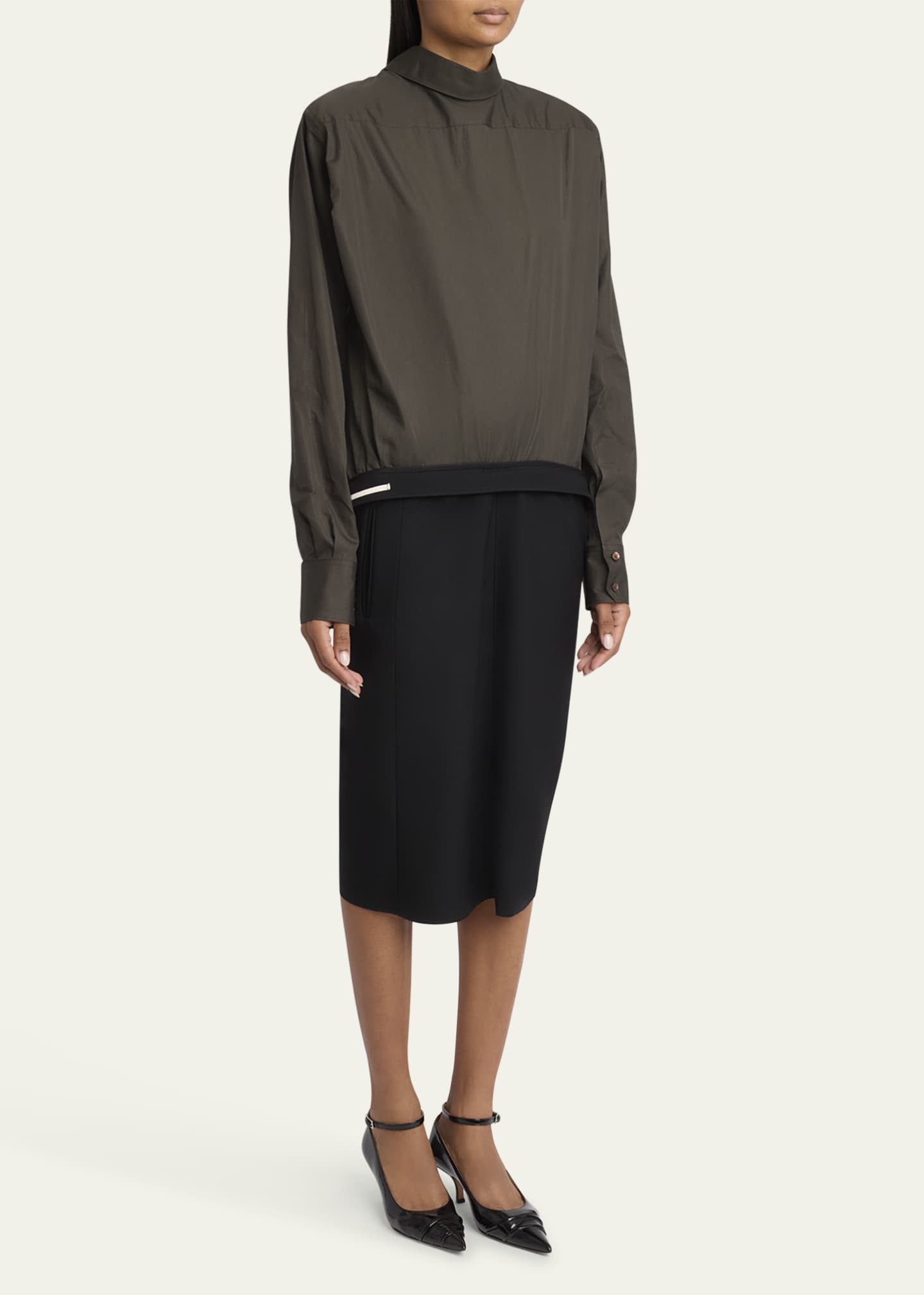 Maison Margiela Hybrid Backward Wool Midi Dress Image 4 of 5