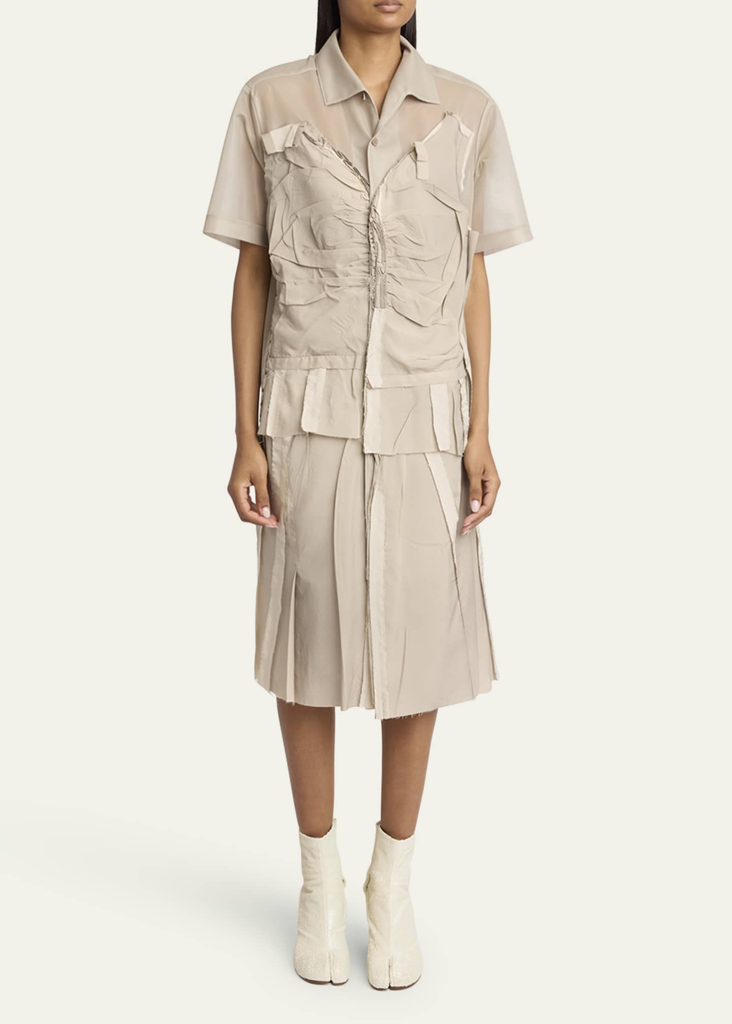 Maison Margiela Deconstructed Button Down Midi Dress Image 2 of 5