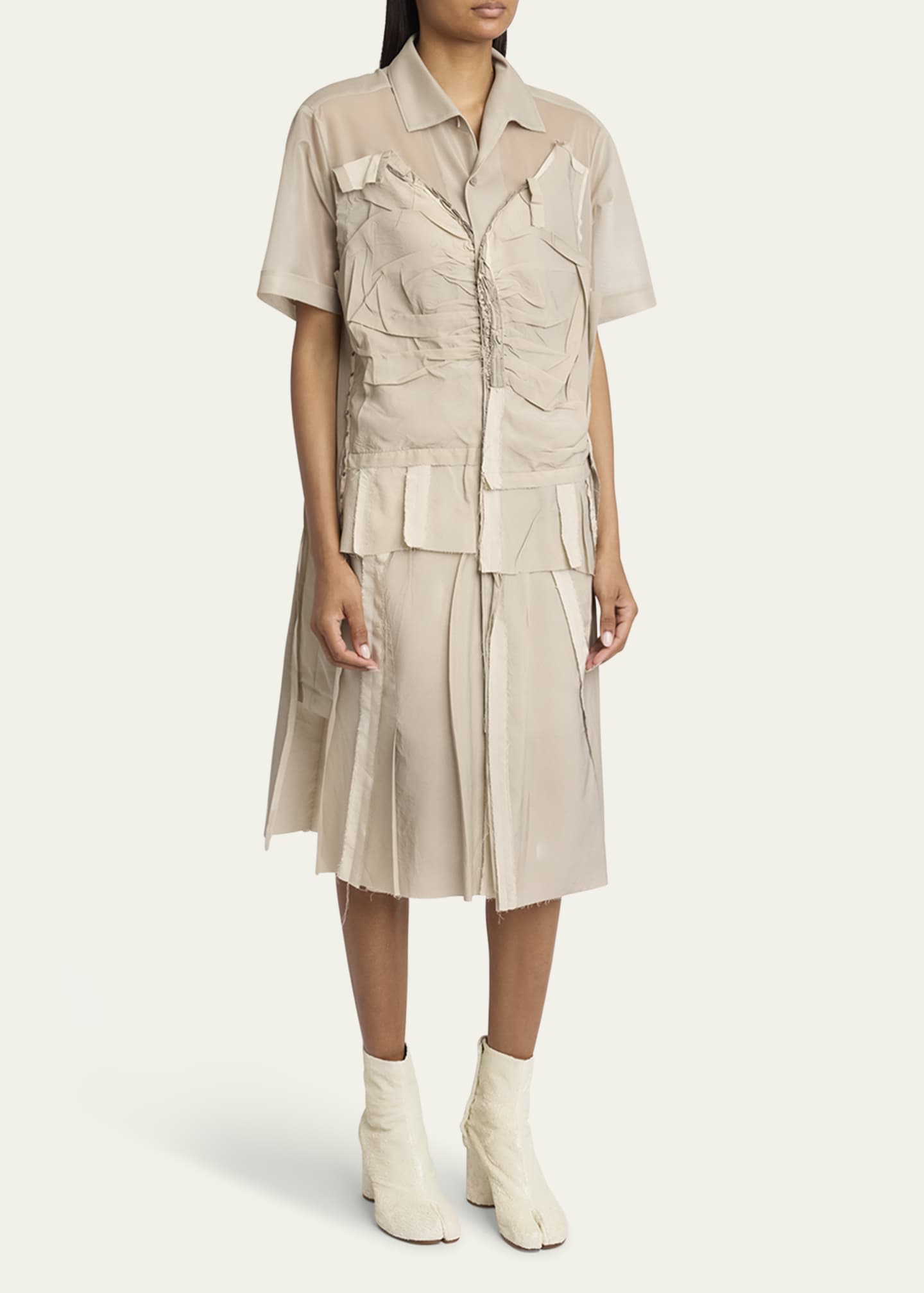 Maison Margiela Deconstructed Button Down Midi Dress Image 4 of 5