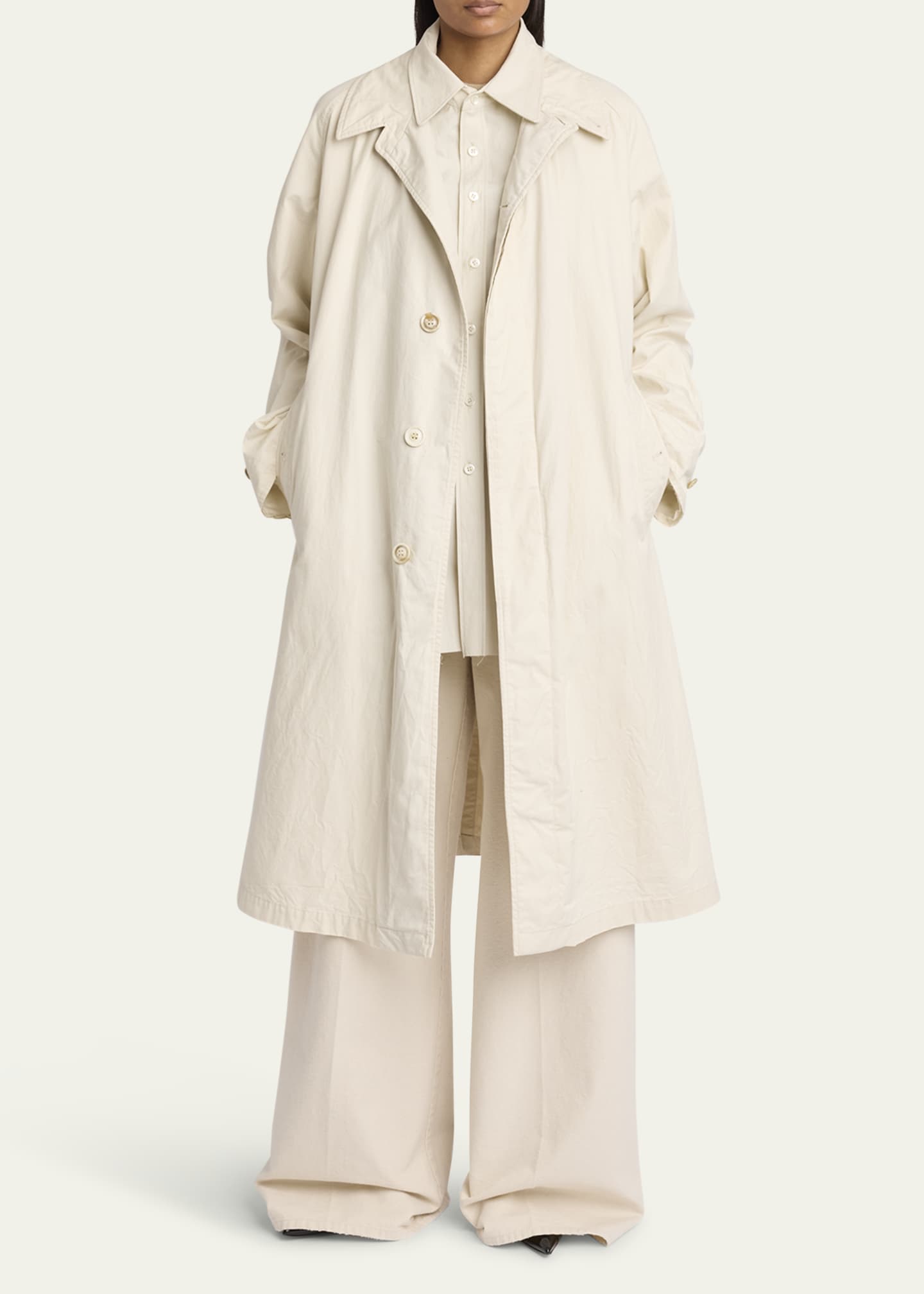 Maison Margiela Layered Cotton Dyed Twill Trench Coat Image 2 of 5