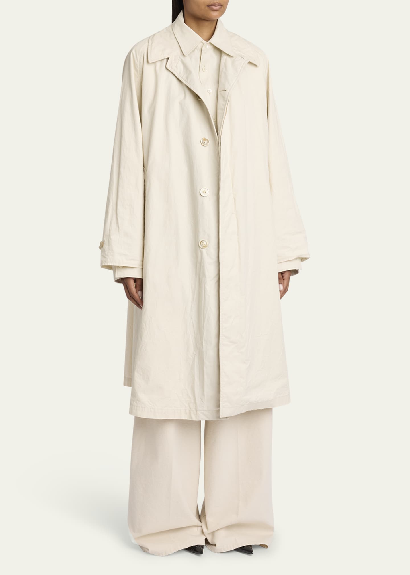 Maison Margiela Layered Cotton Dyed Twill Trench Coat Image 4 of 5