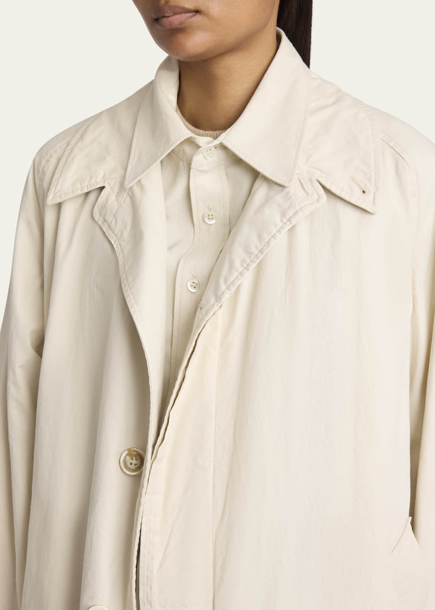 Maison Margiela Layered Cotton Dyed Twill Trench Coat Image 5 of 5