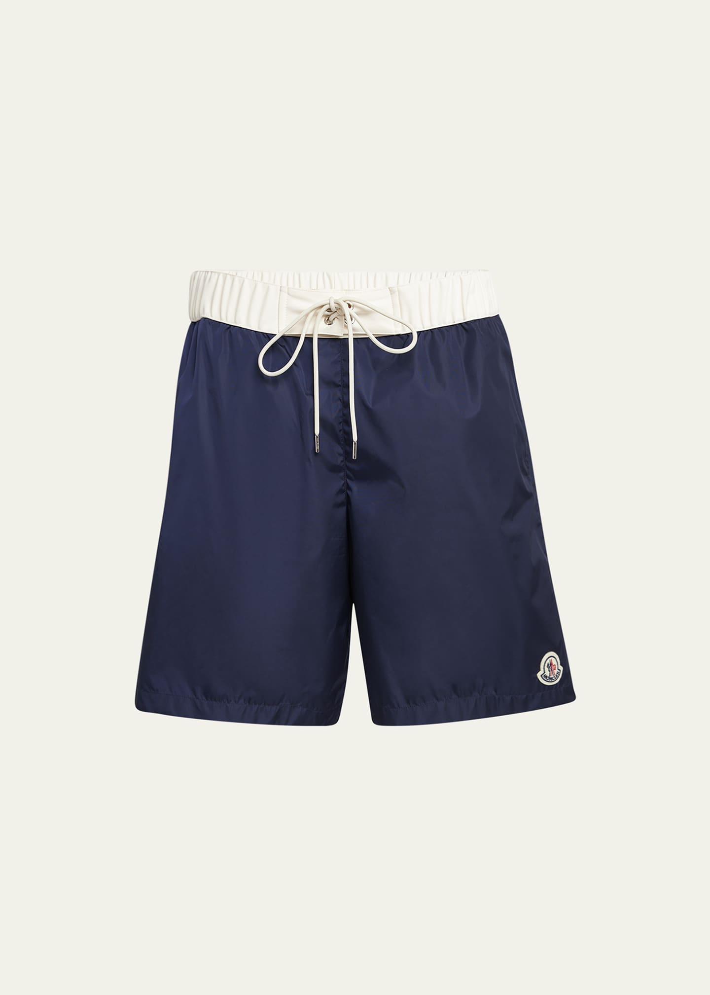 Moncler Men's Nylon Contrast-Band Swim Shorts Image 1 of 4