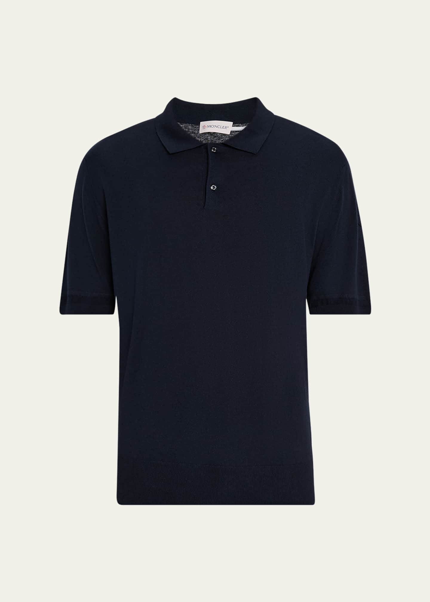 Moncler Men's Silk and Linen Knit Polo Shirt - Bergdorf Goodman