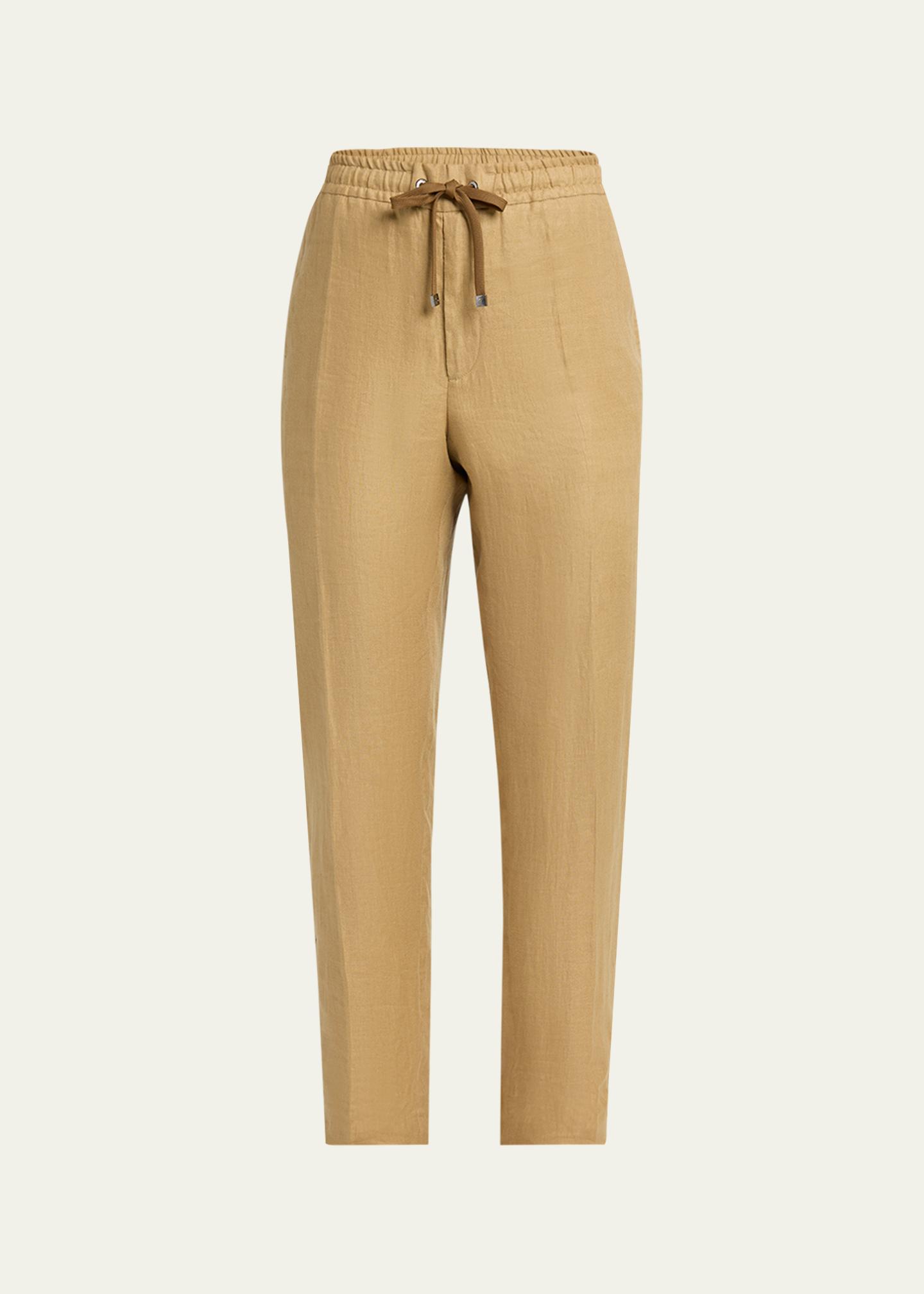 Moncler Men's Twill Linen Trousers - Bergdorf Goodman