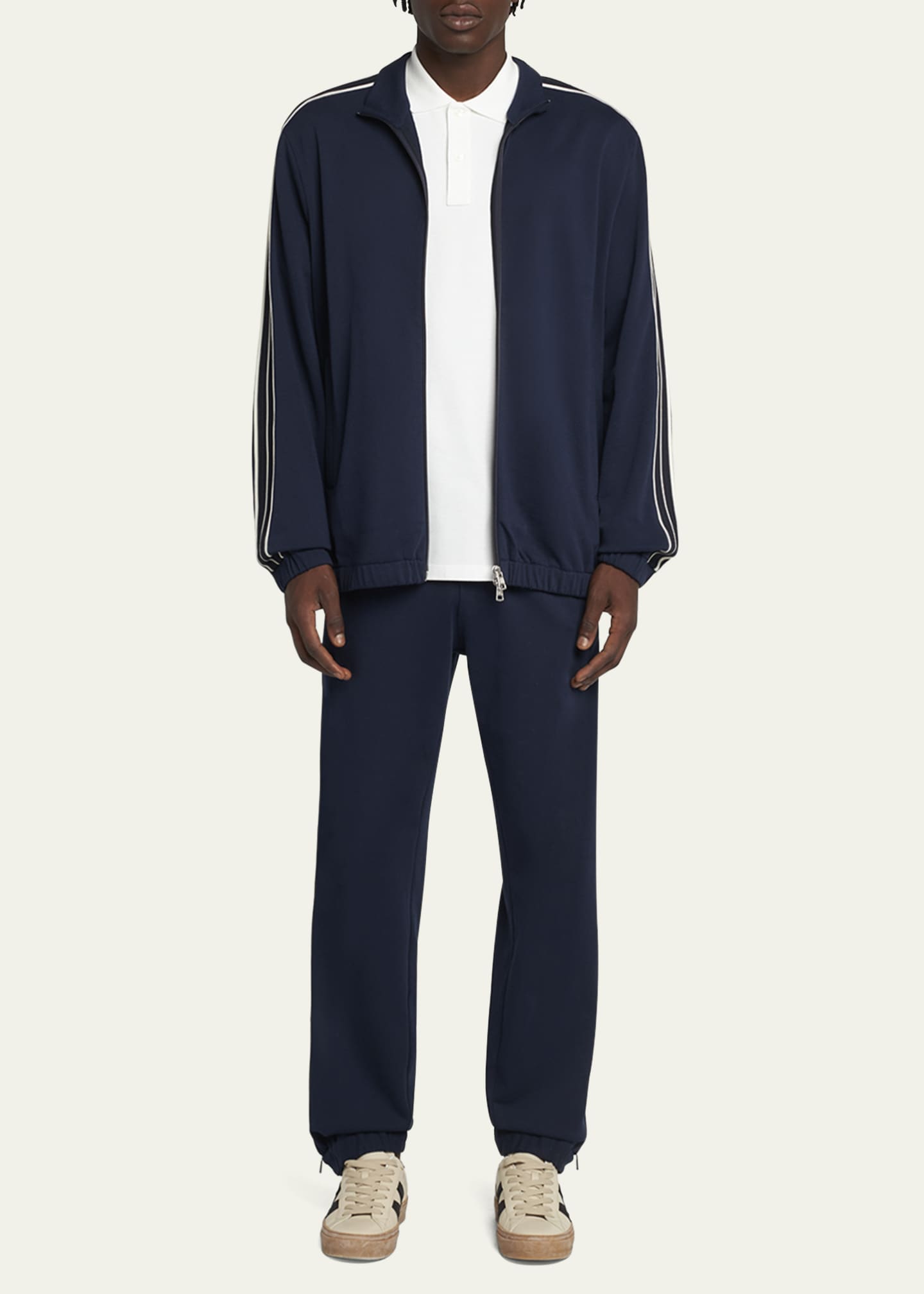 Moncler Men's Striped-Sleeve Track Jacket Image 2 of 5