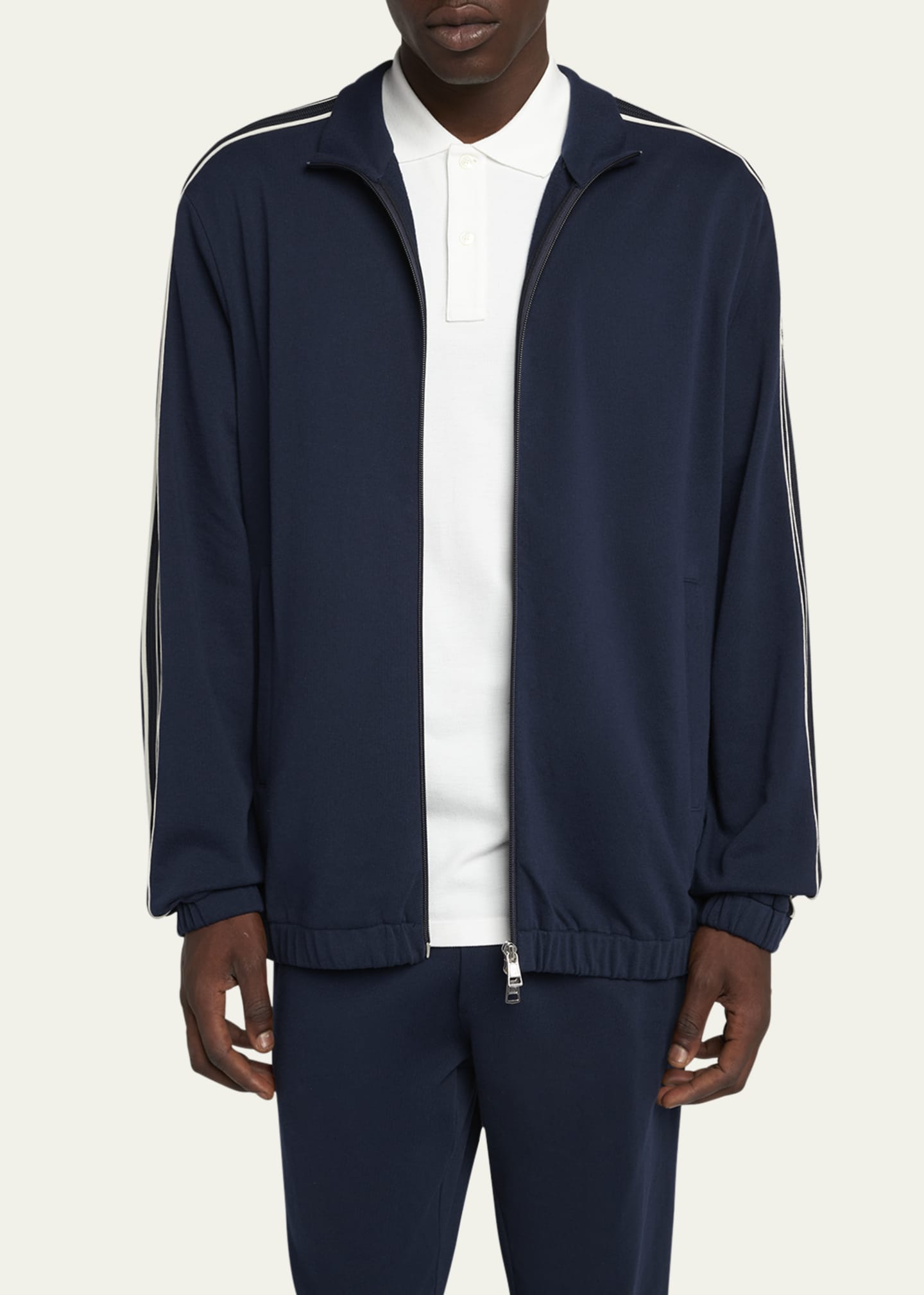 Moncler Men's Striped-Sleeve Track Jacket Image 4 of 5