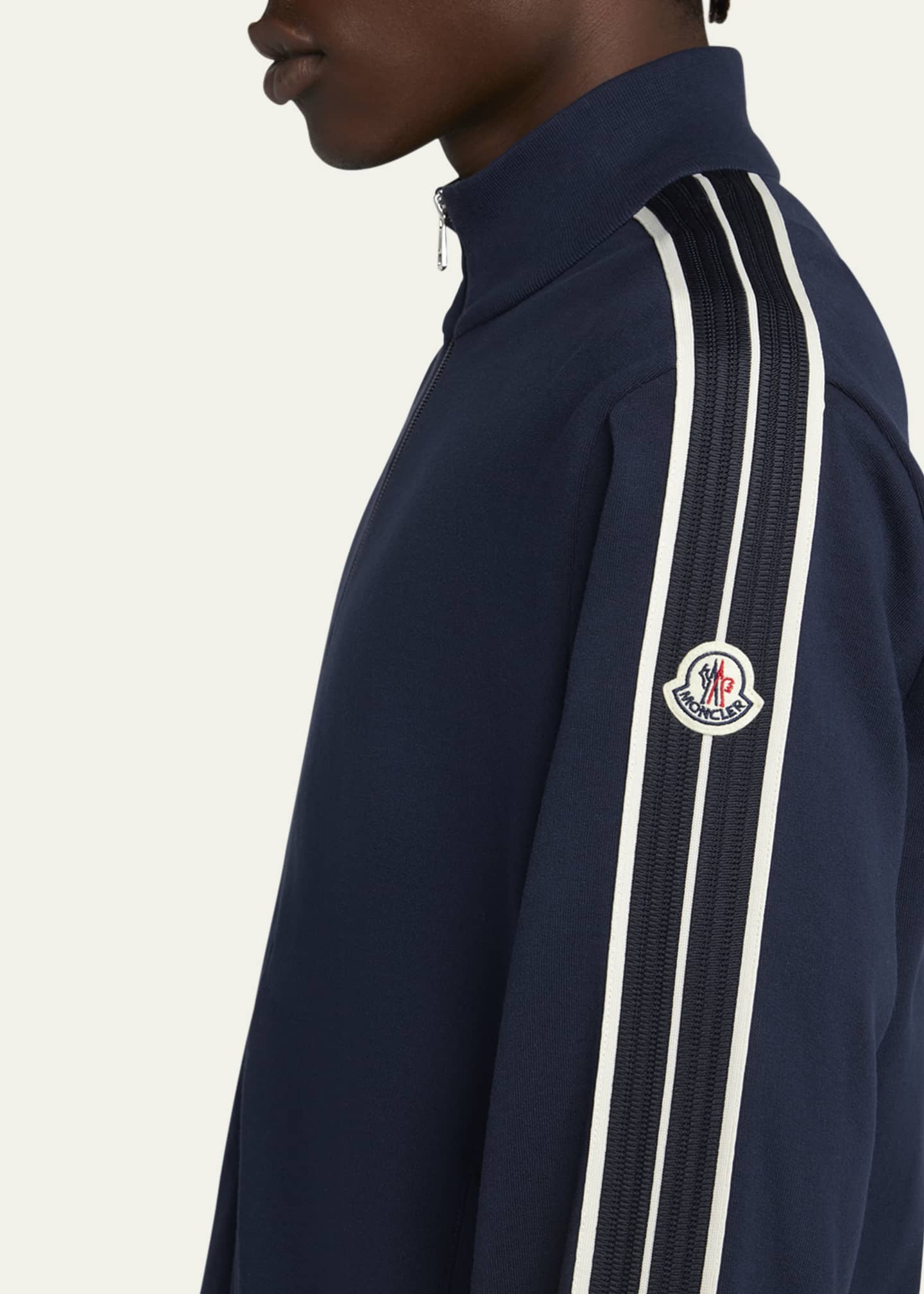 Moncler Men's Striped-Sleeve Track Jacket Image 5 of 5