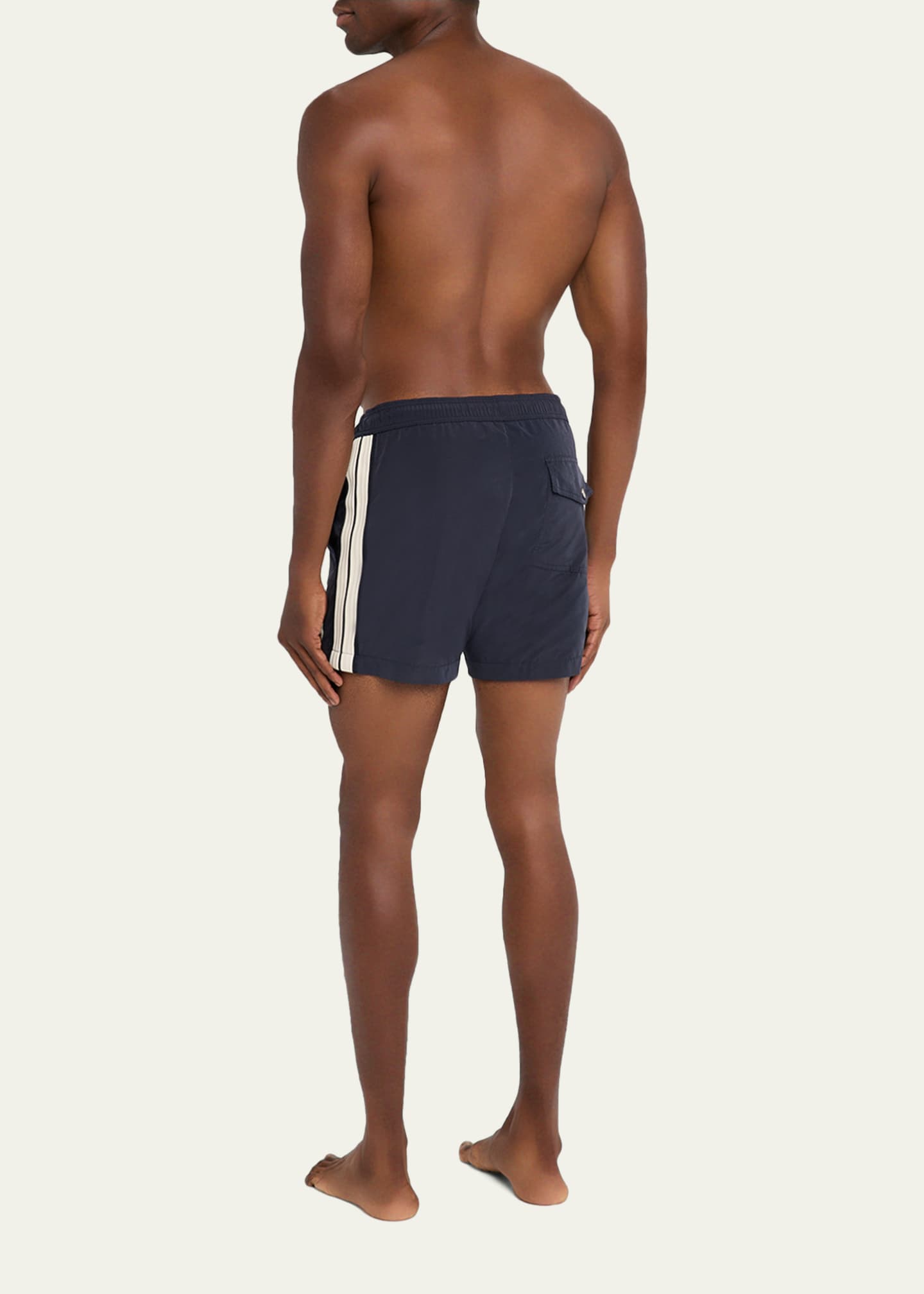 Moncler Men's Slim Logo Swim Shorts - Bergdorf Goodman