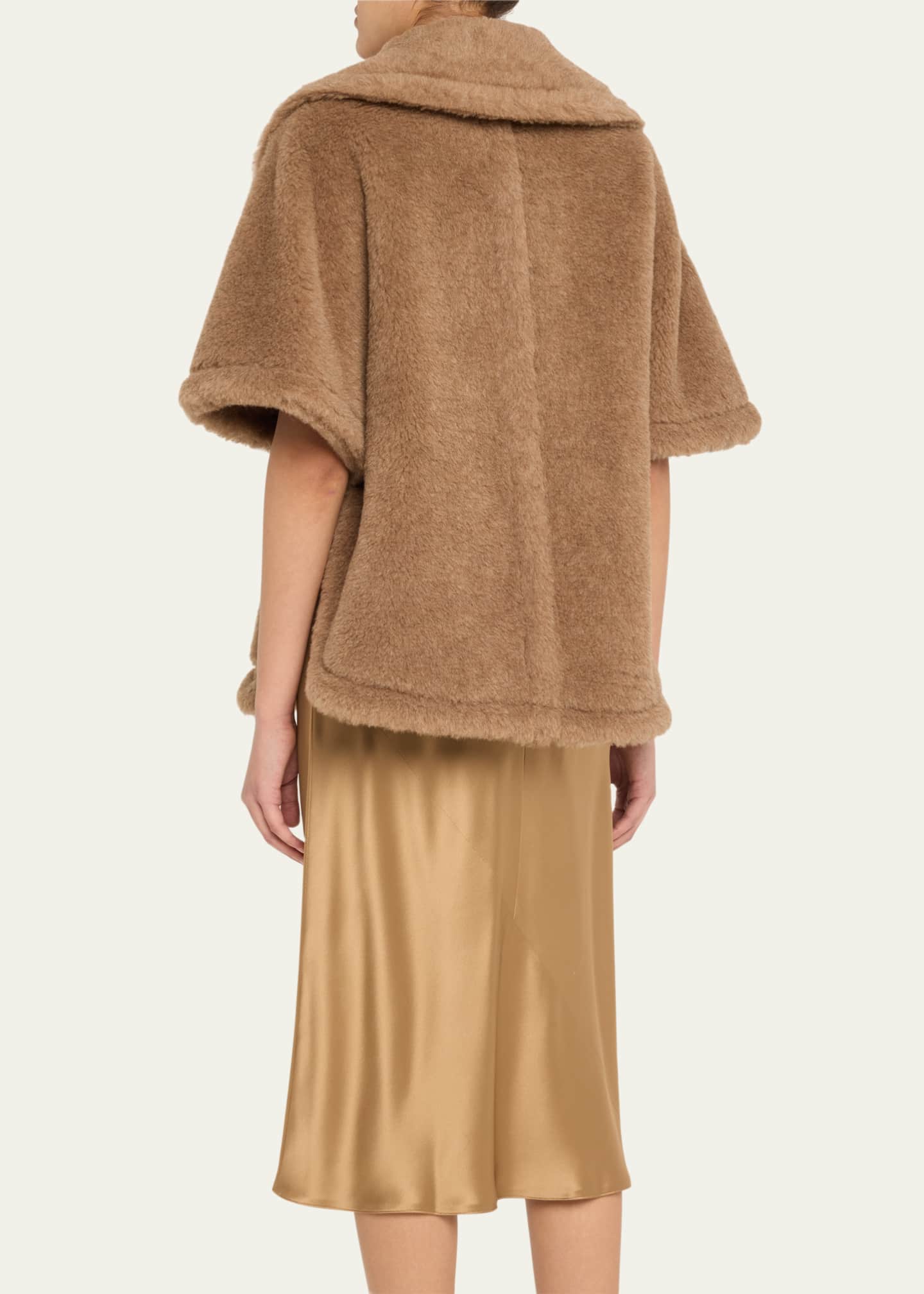 Max Mara Goat & Shearling Dyed Cape Image 3 of 5