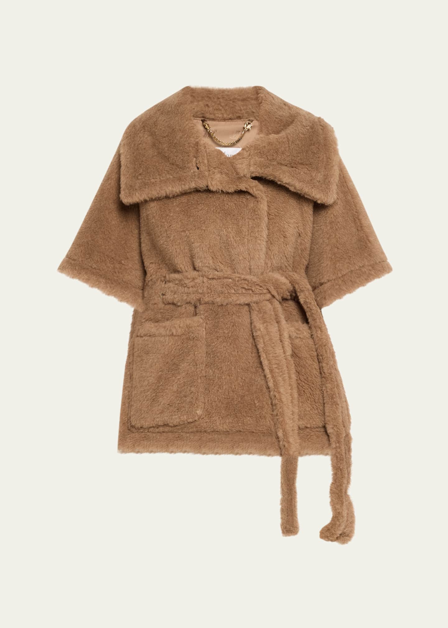 Max Mara Goat & Shearling Dyed Cape Image 1 of 5