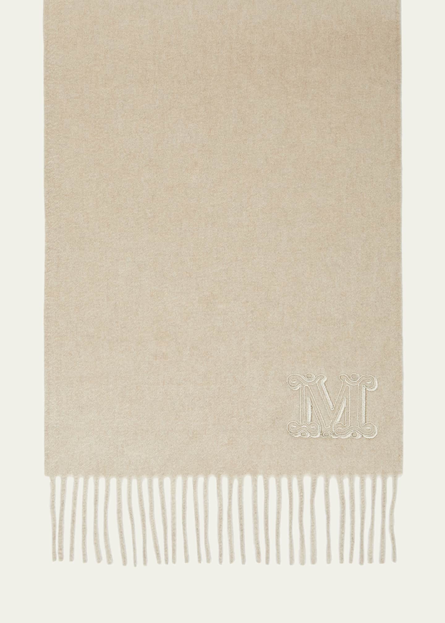 Max Mara Logo Fringe Cashmere Scarf Image 1 of 3