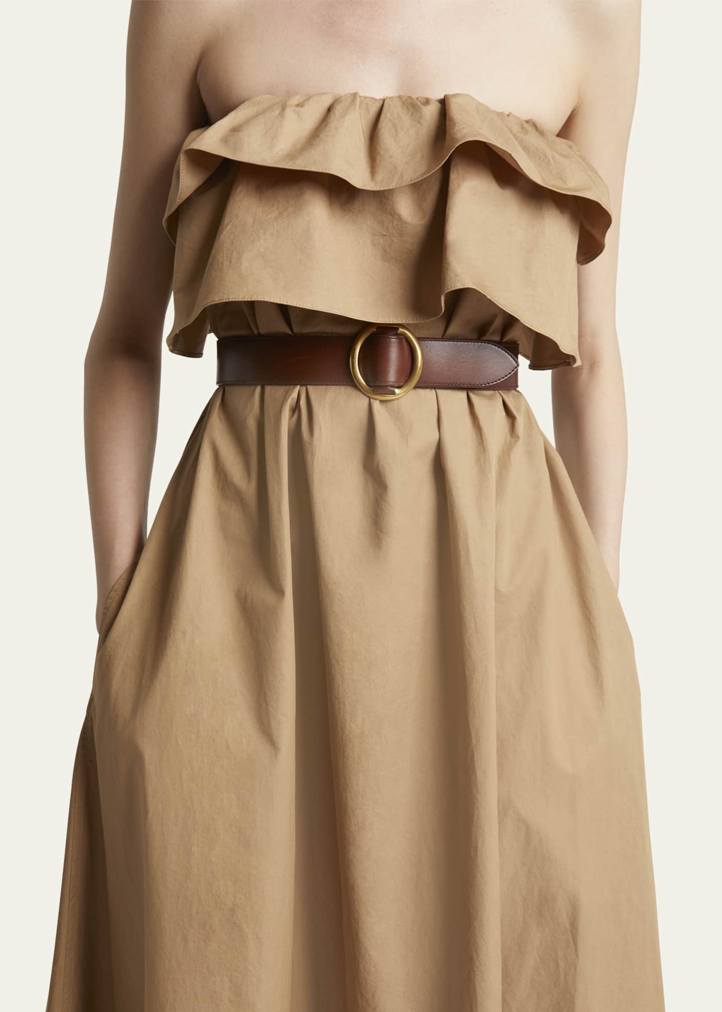 Saint Laurent Vegetal Leather Buckle Belt Image 2 of 2