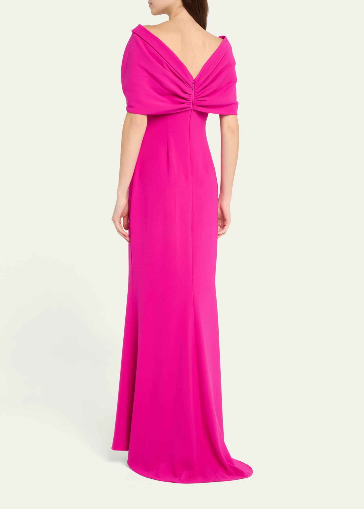 Badgley Mischka Collection Twist-Front Trumpet Gown Image 3 of 5
