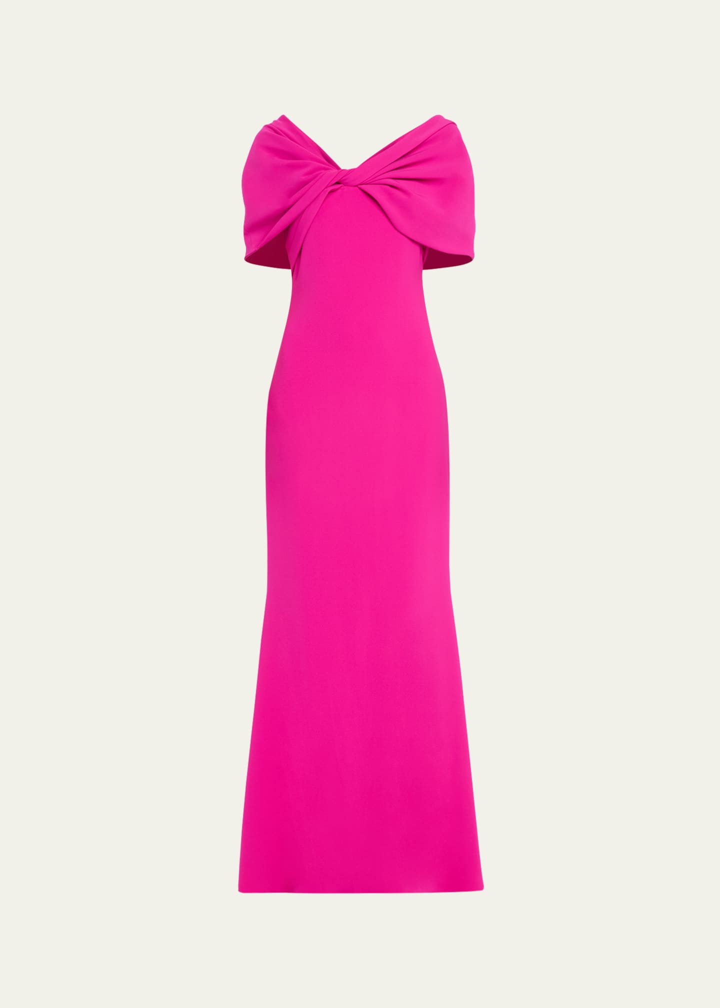 Badgley Mischka Collection Twist-Front Trumpet Gown Image 1 of 5