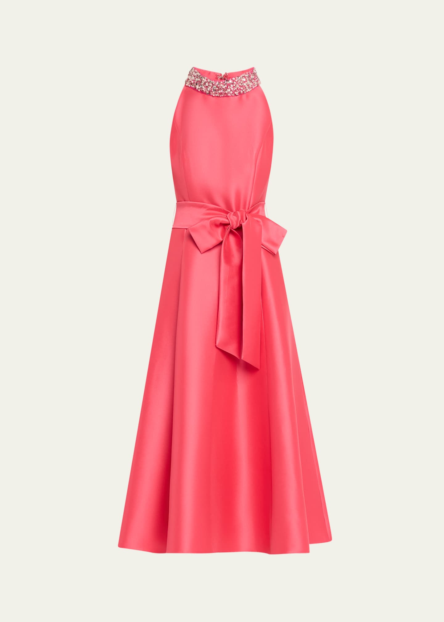 Badgley Mischka Bead-Embellished Halter Midi Dress - Bergdorf Goodman