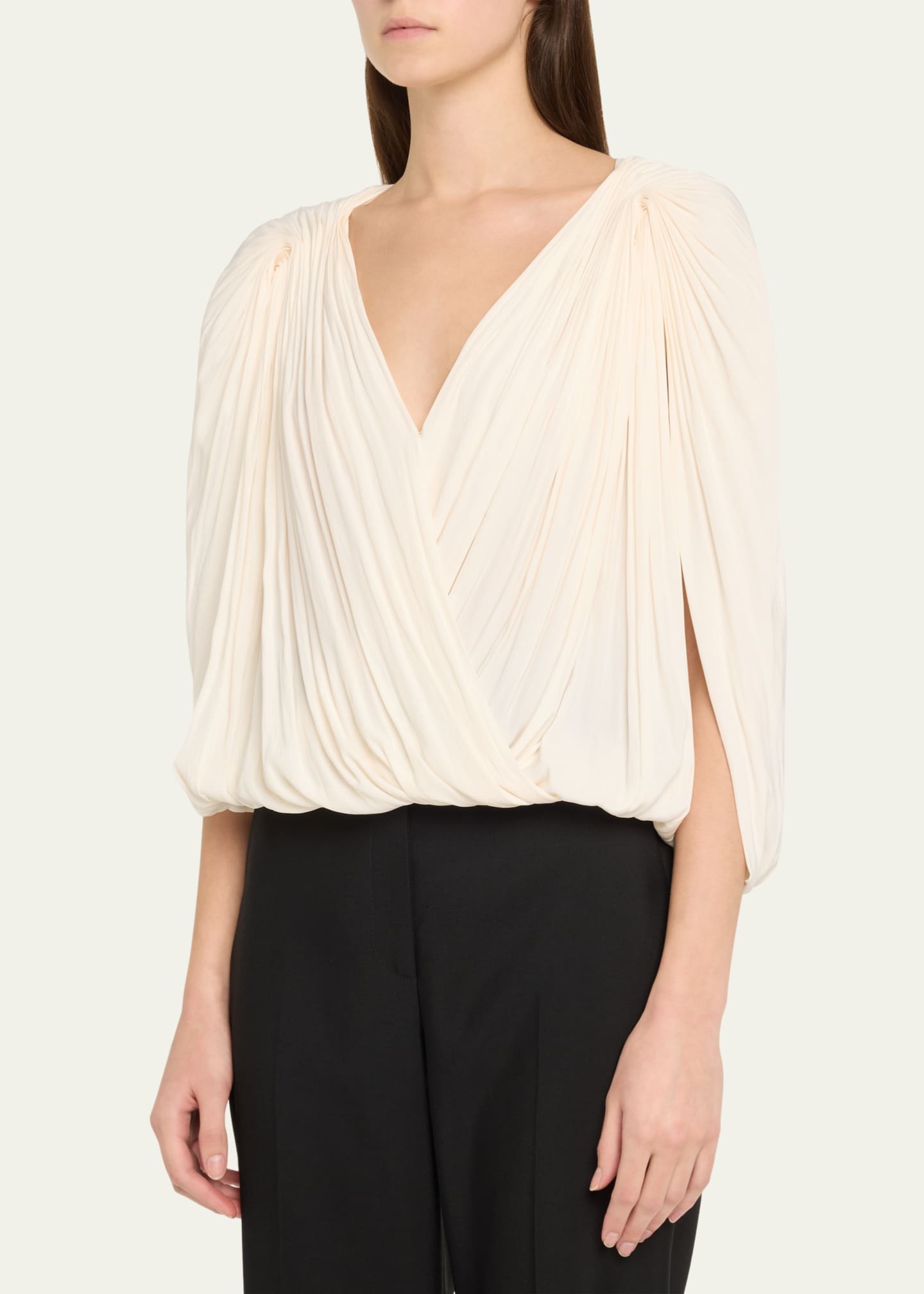 A.L.C. Vivian Draped Cape-Sleeve Top Image 4 of 5