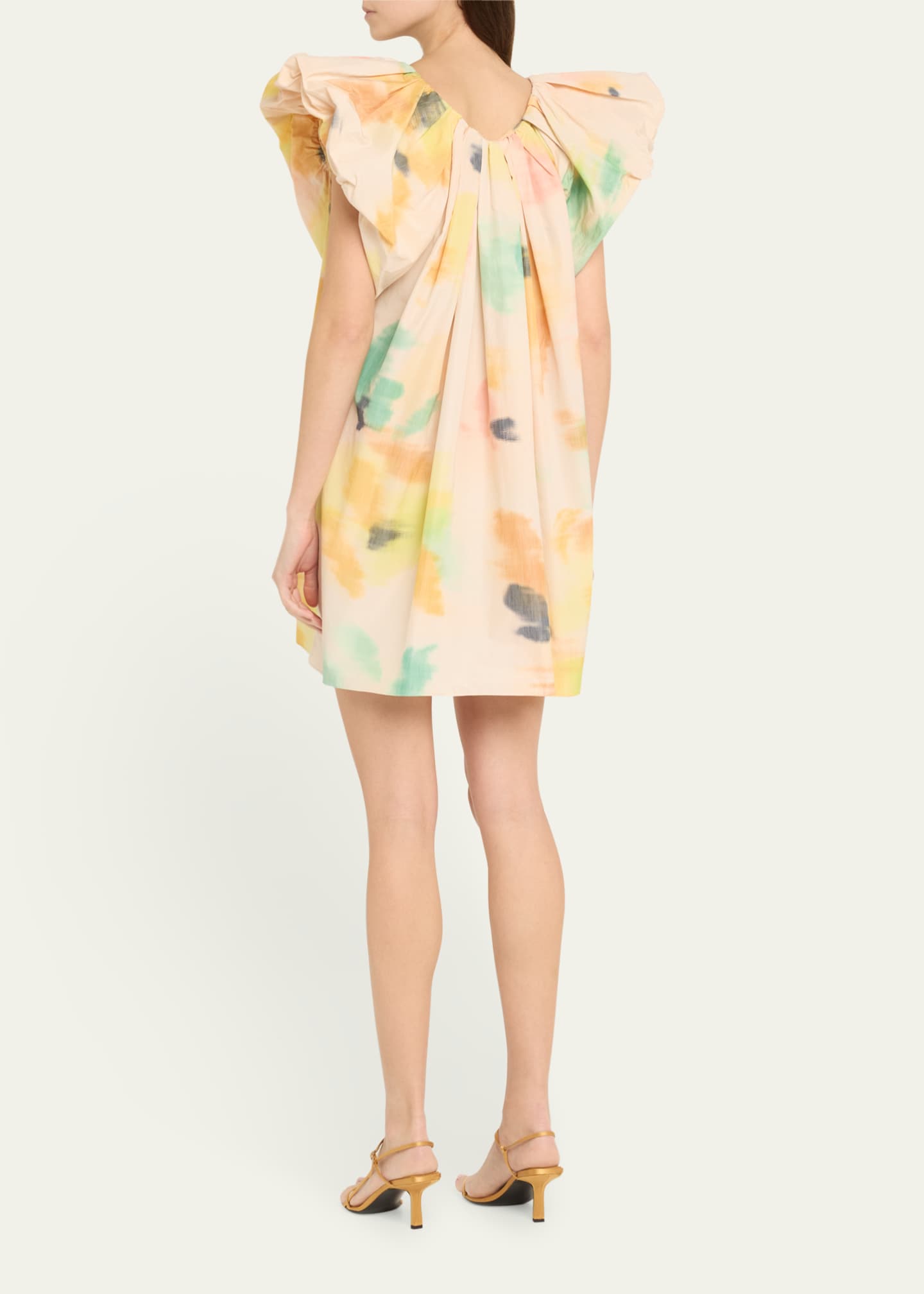 A.L.C. Abi Pleated Puff-Sleeve Mini Dress Image 3 of 5