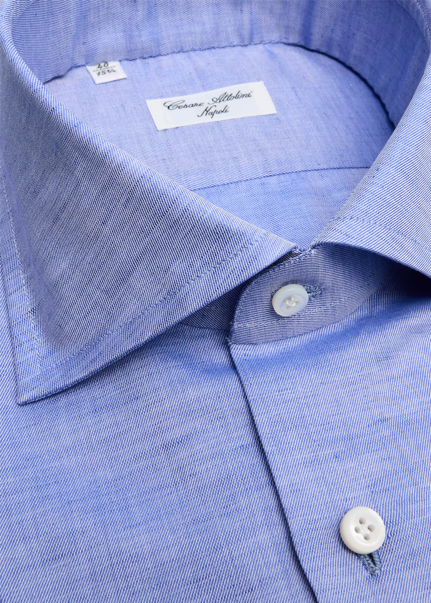 Cesare Attolini Men's Solid Cotton Sport Shirt Image 2 of 2