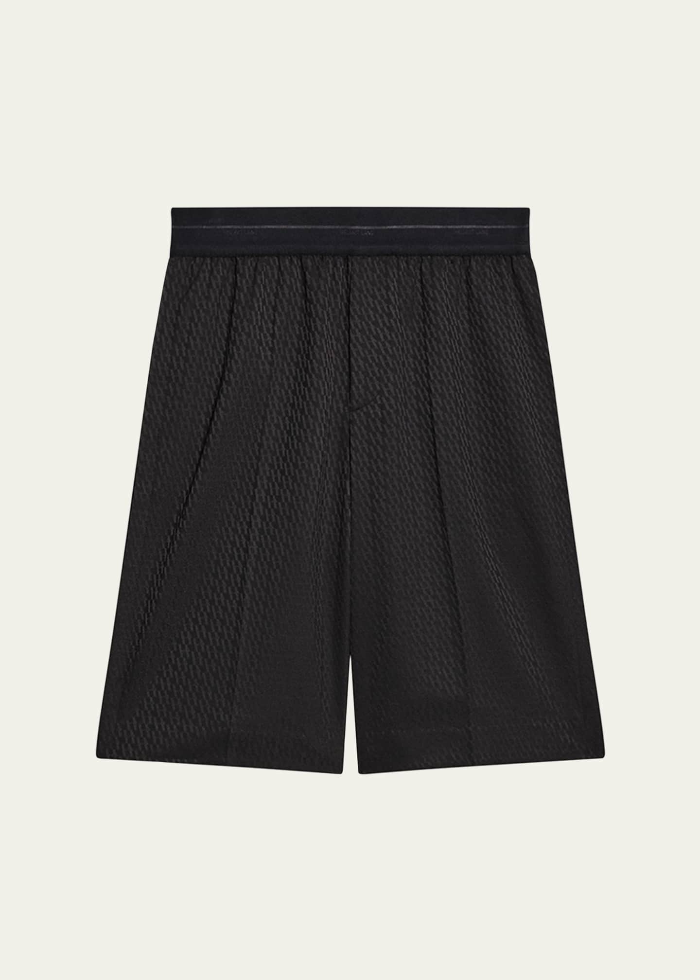 Helmut Lang Men's Tonal Monogram Pull-On Shorts Image 1 of 5