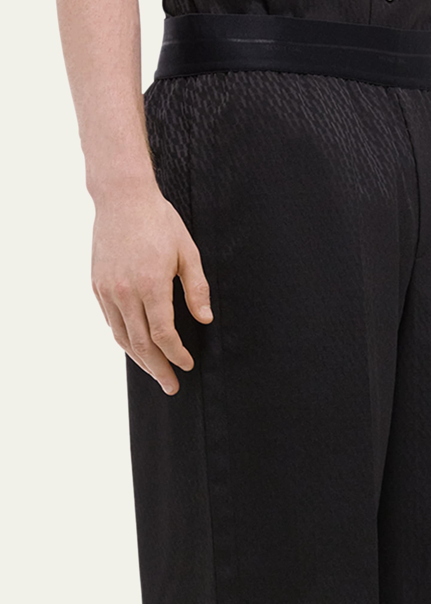 Helmut Lang Men's Tonal Monogram Pull-On Shorts Image 5 of 5