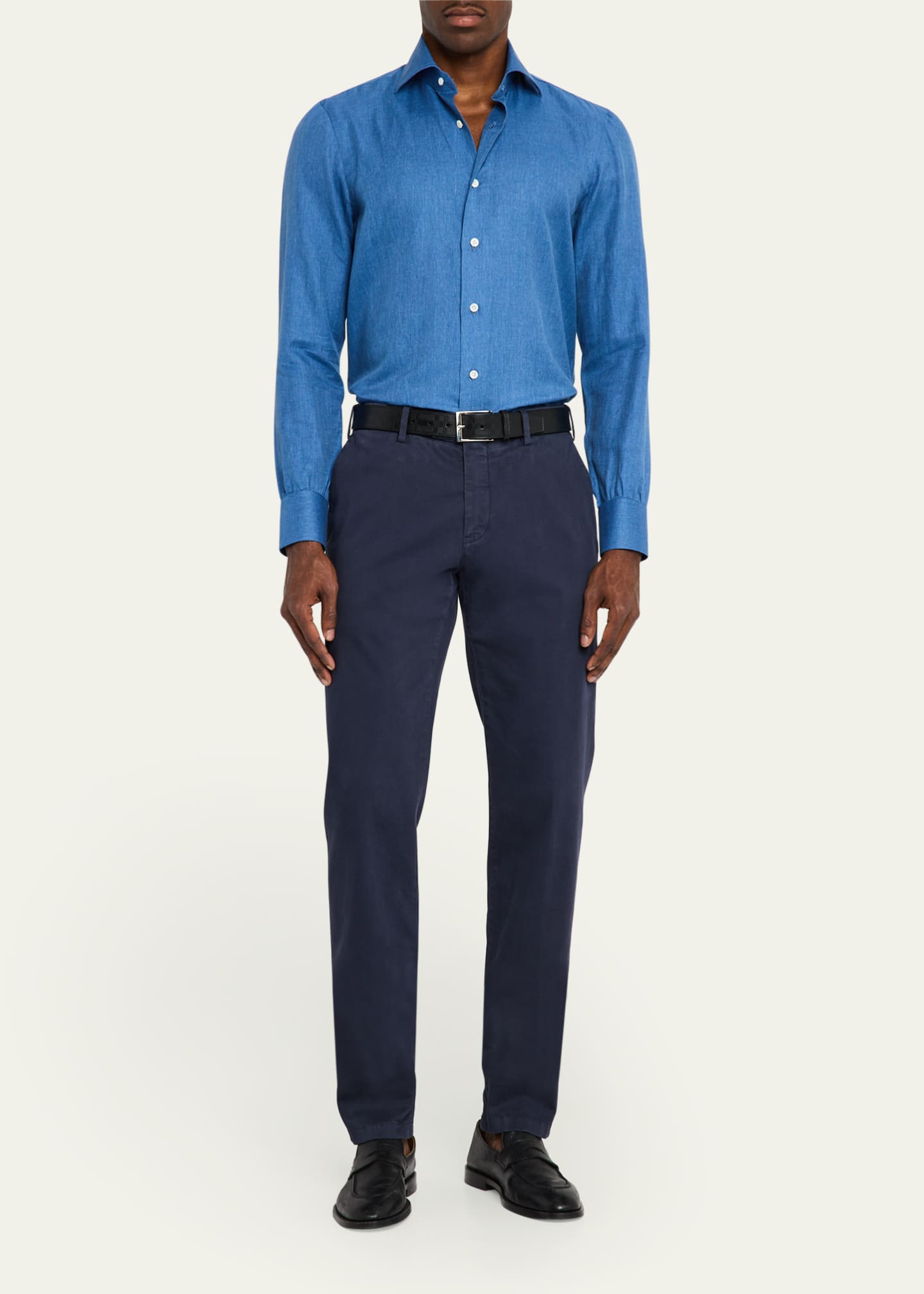Cesare Attolini Men's Denim Sport Shirt Image 2 of 5