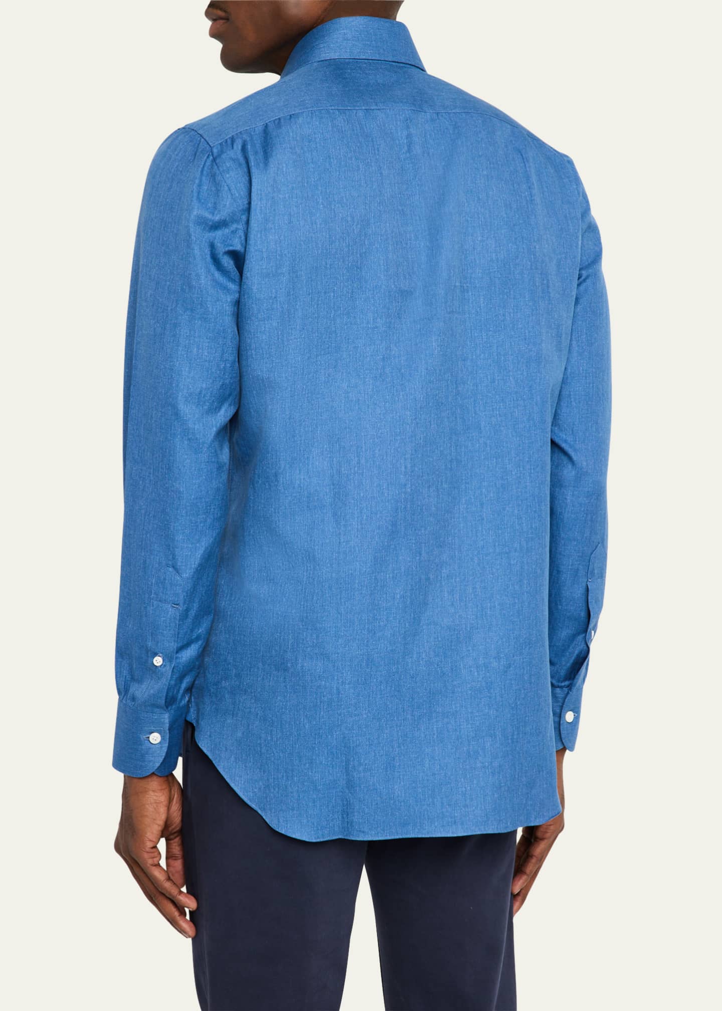 Cesare Attolini Men's Denim Sport Shirt Image 3 of 5