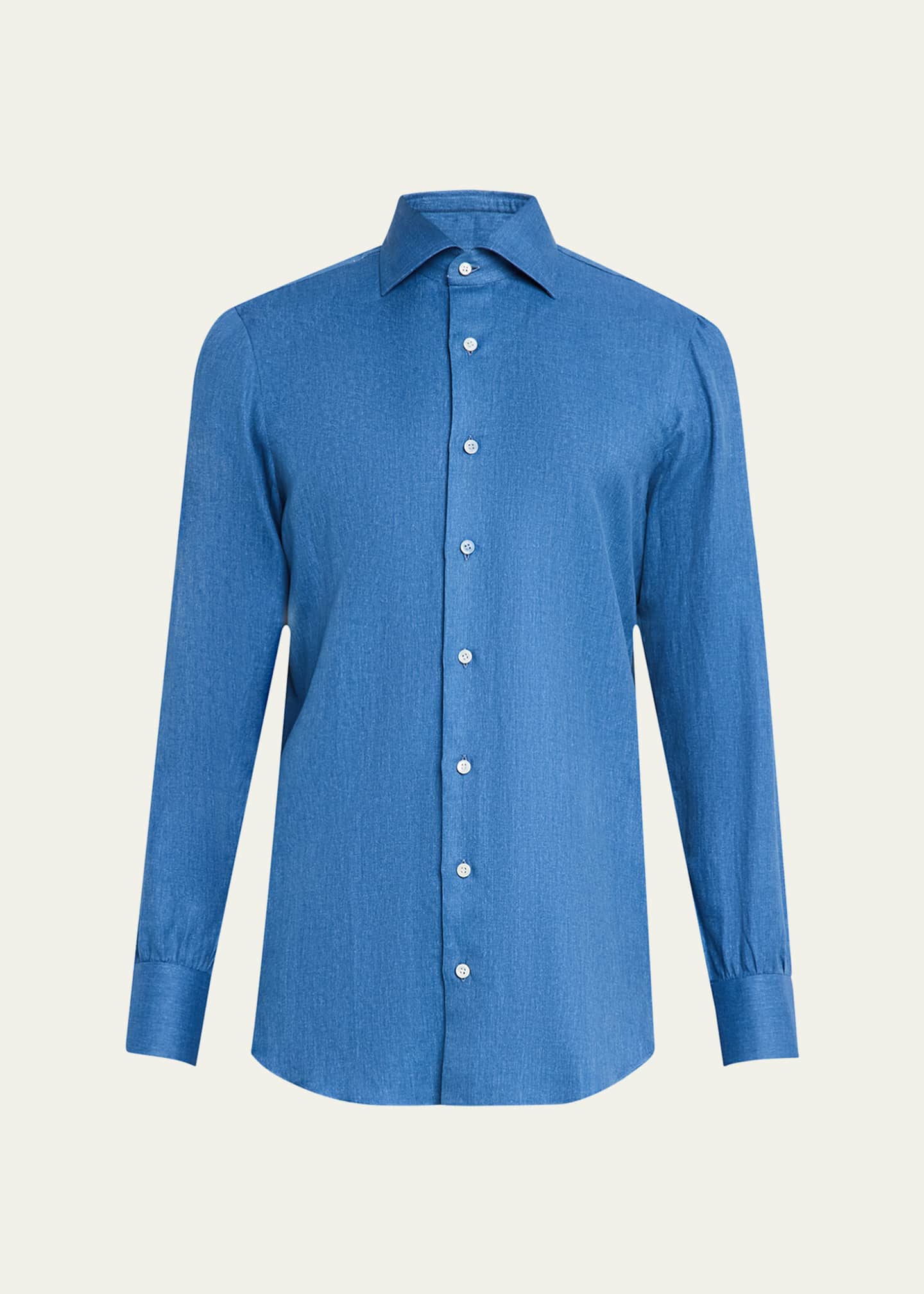 Cesare Attolini Men's Denim Sport Shirt Image 1 of 5