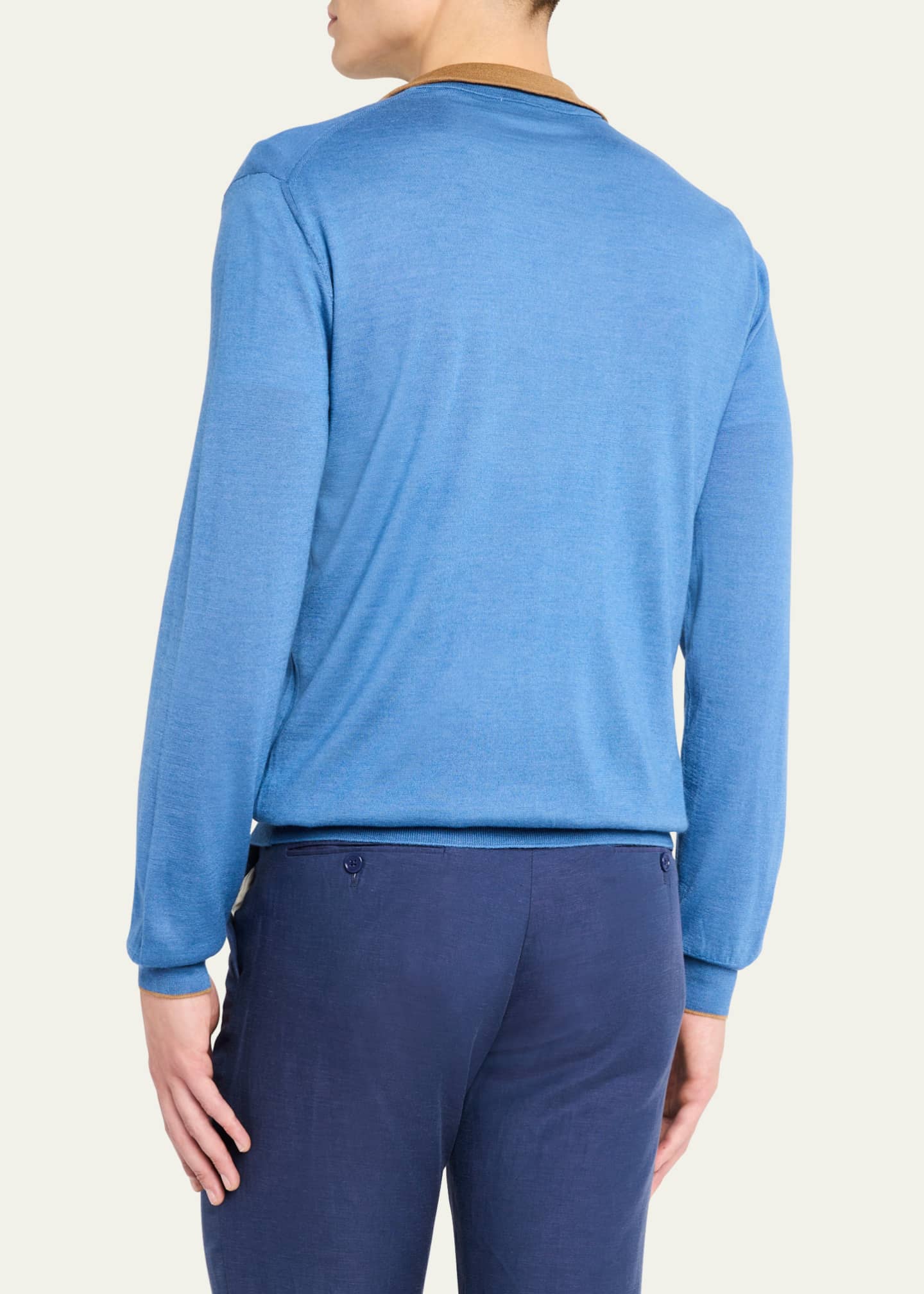 Cesare Attolini Men's Cashmere and Silk Half-Zip Sweater Image 3 of 5