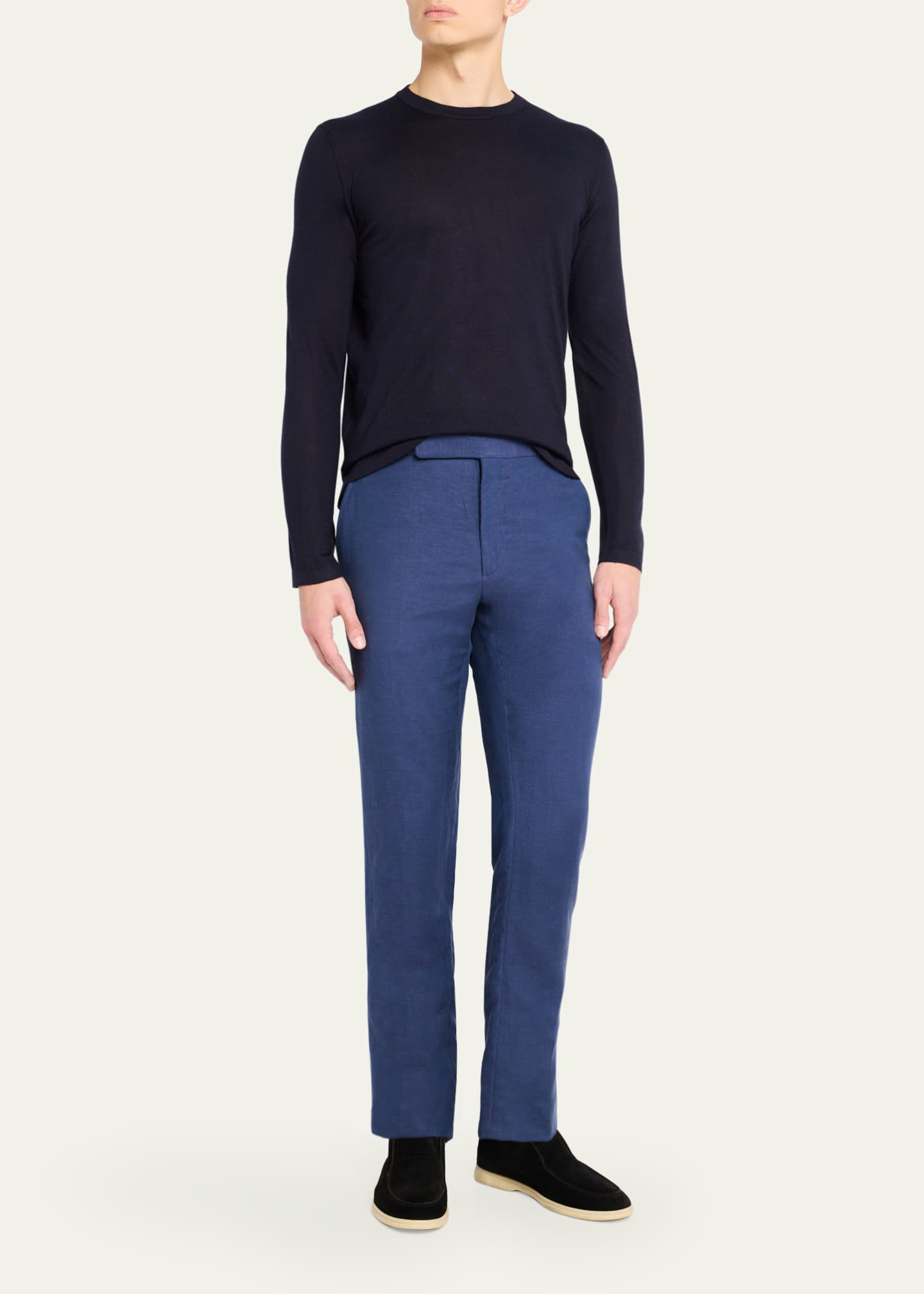 Cesare Attolini Men's Cashmere and Silk Crewneck Sweater Image 2 of 5