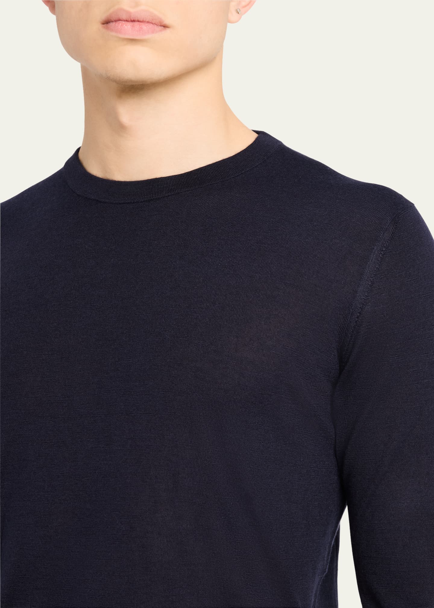 Cesare Attolini Men's Cashmere and Silk Crewneck Sweater Image 5 of 5