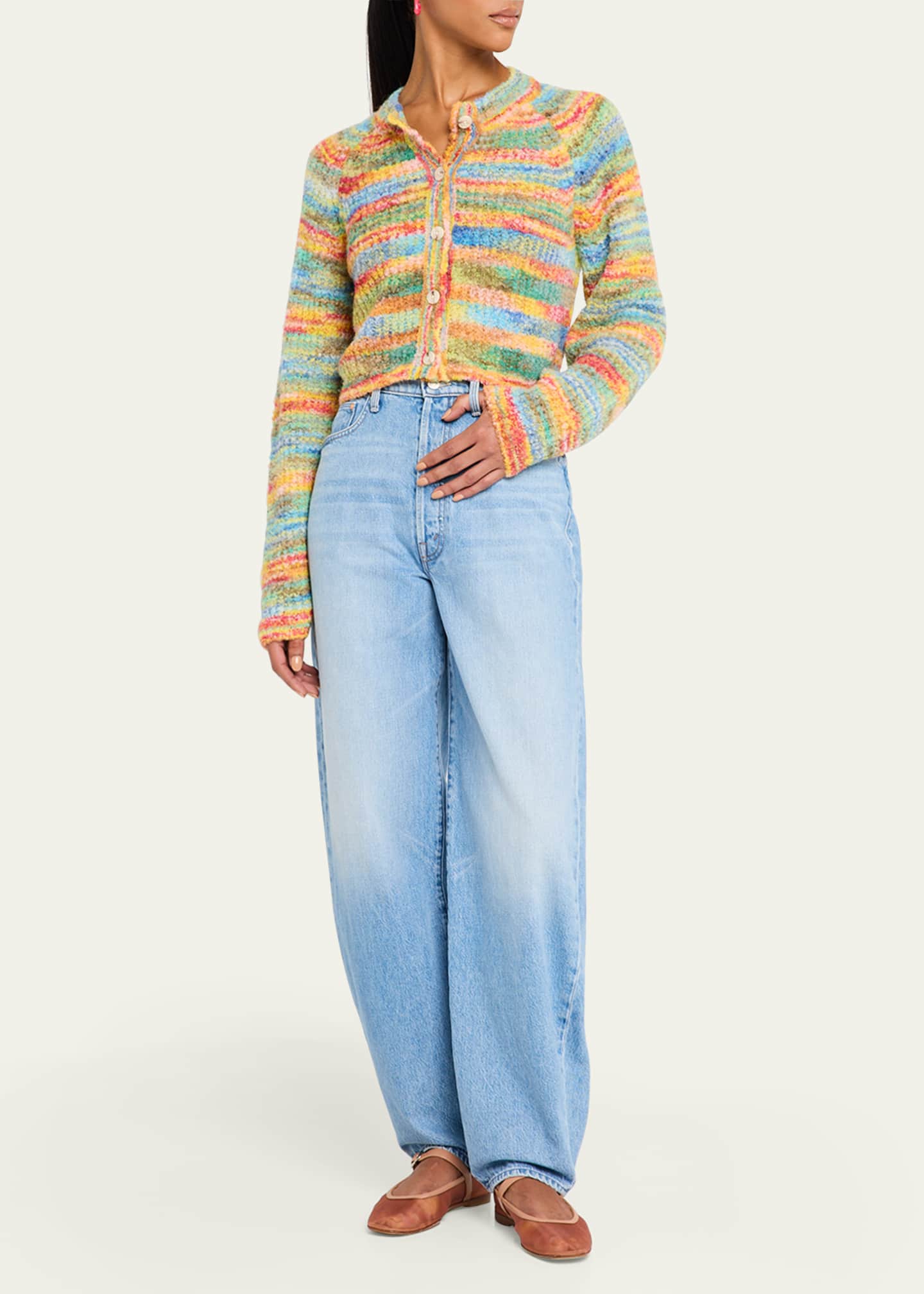 MOTHER The Raglan Crop Alpaca Cardigan Image 2 of 5