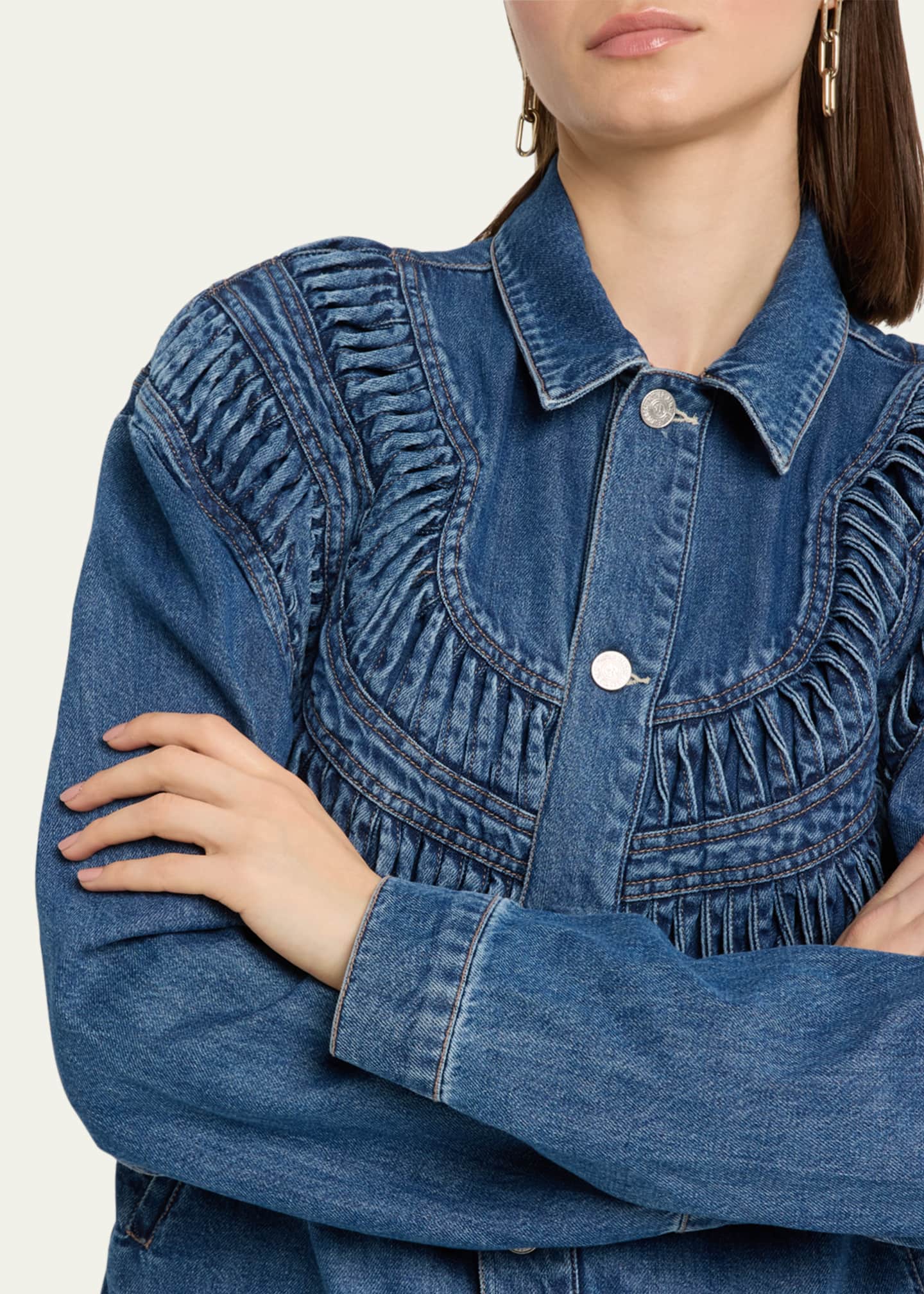 MOTHER The Loop De Loop Shirred Denim Jacket Image 5 of 5