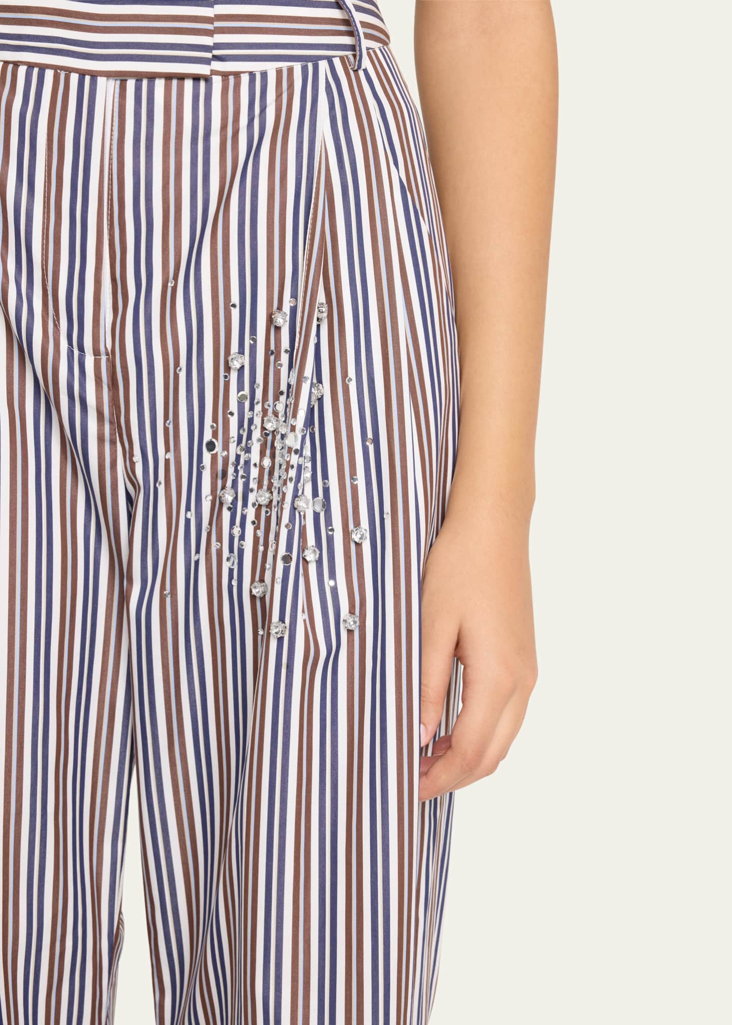 Embellished Wide-Leg Suit Pants - Thumbnail 5